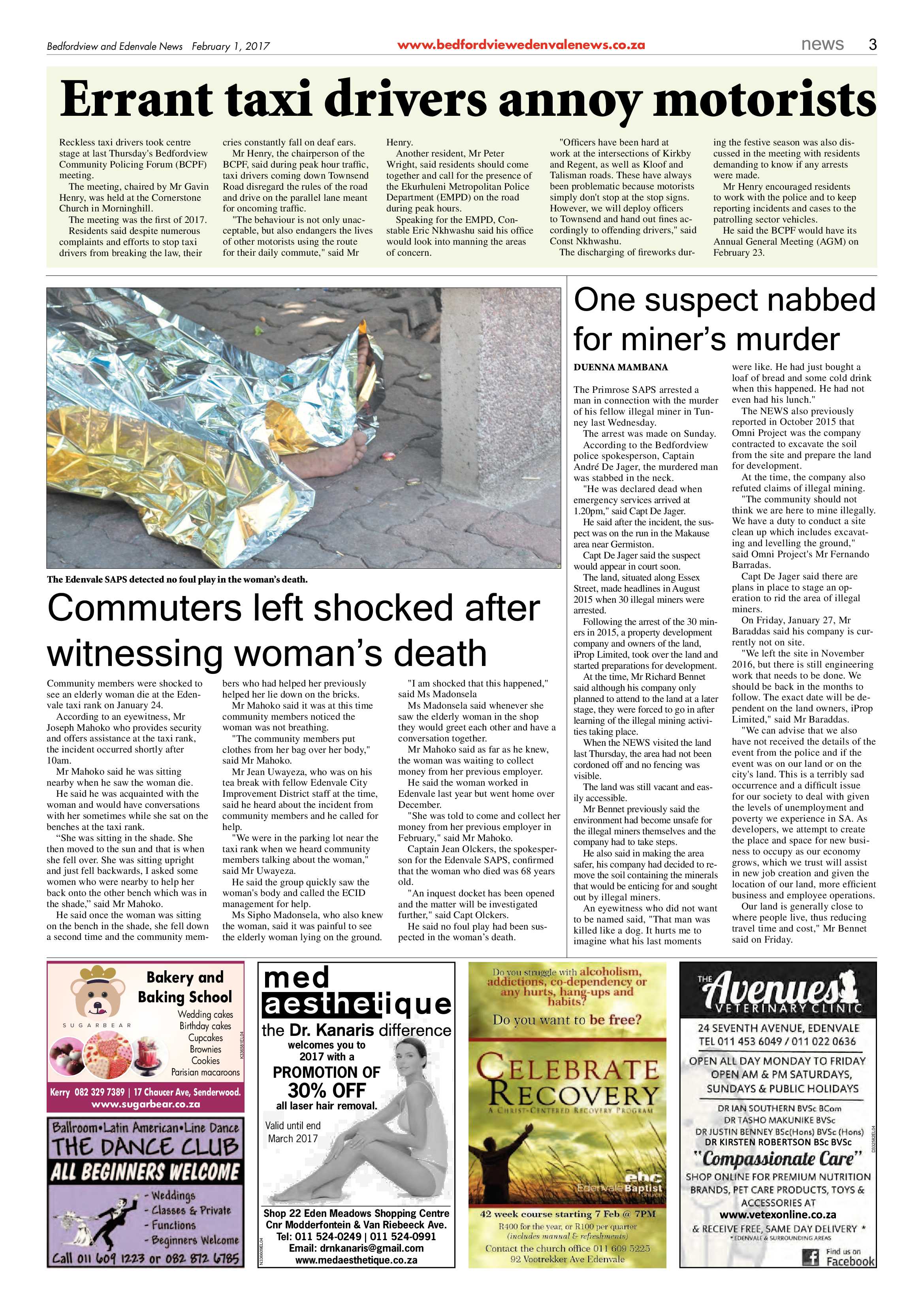 Bedfordview and Edenvale News 01 February 2017 page 3