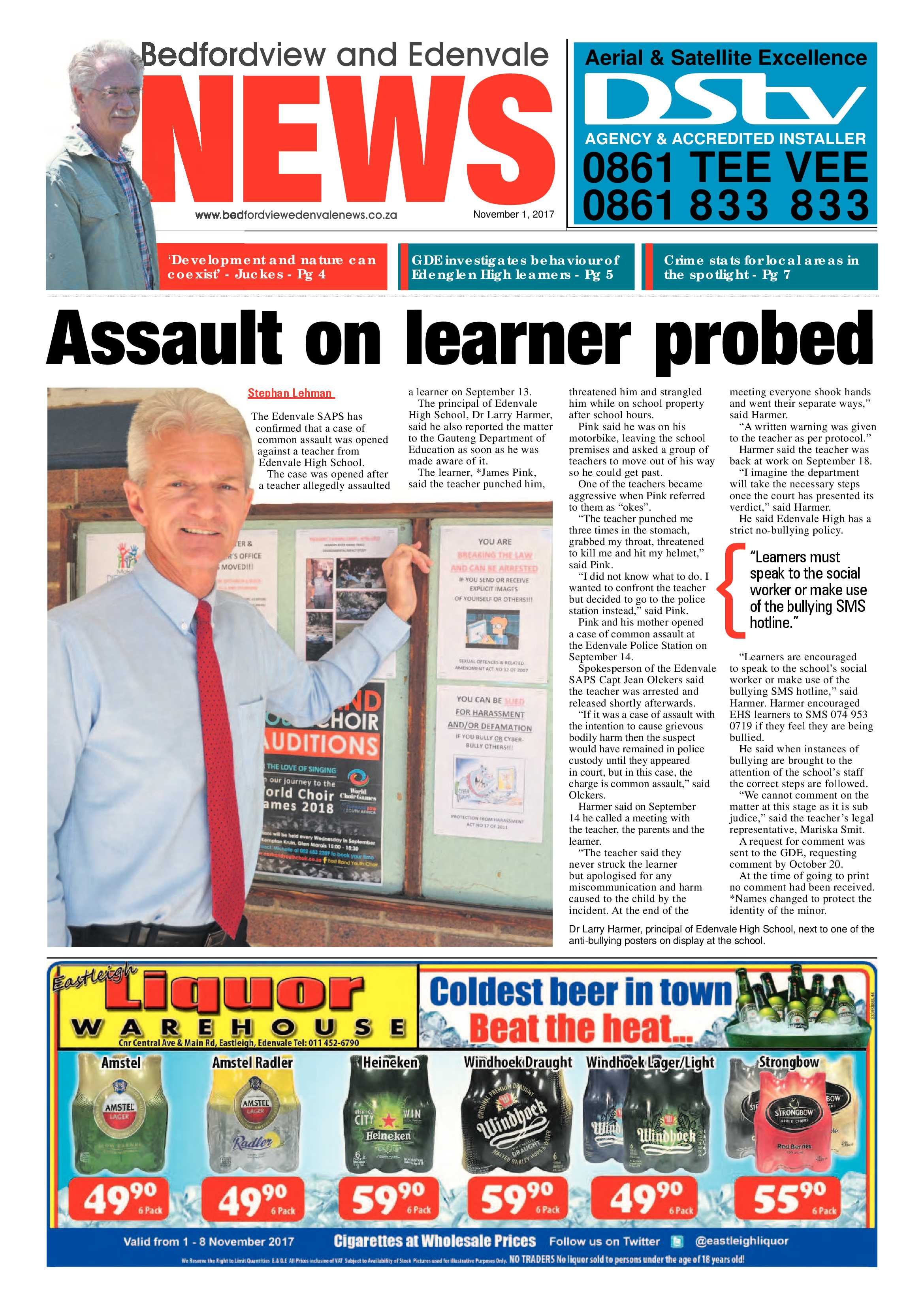 Bedfordview and Edenvale News 01 November 2017 page 1