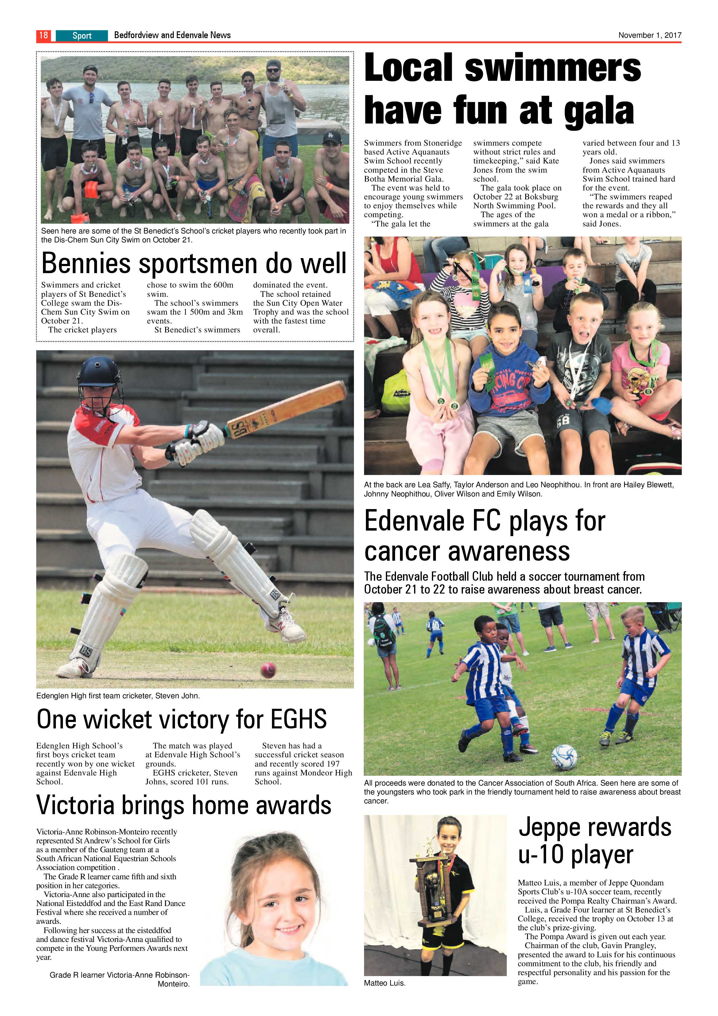 Bedfordview and Edenvale News 01 November 2017 page 18