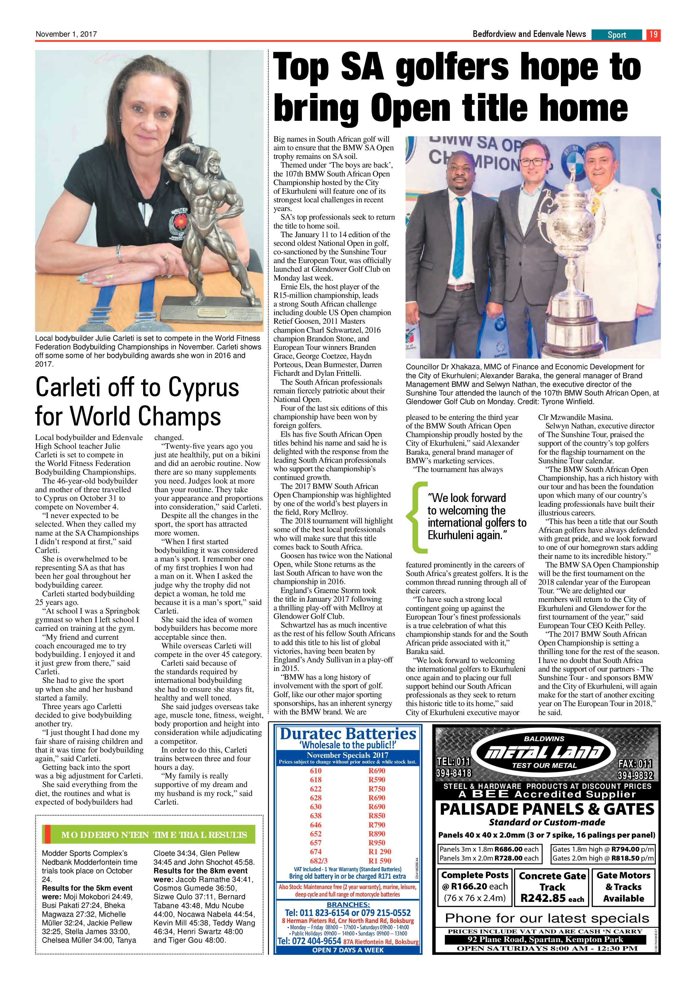 Bedfordview and Edenvale News 01 November 2017 page 19