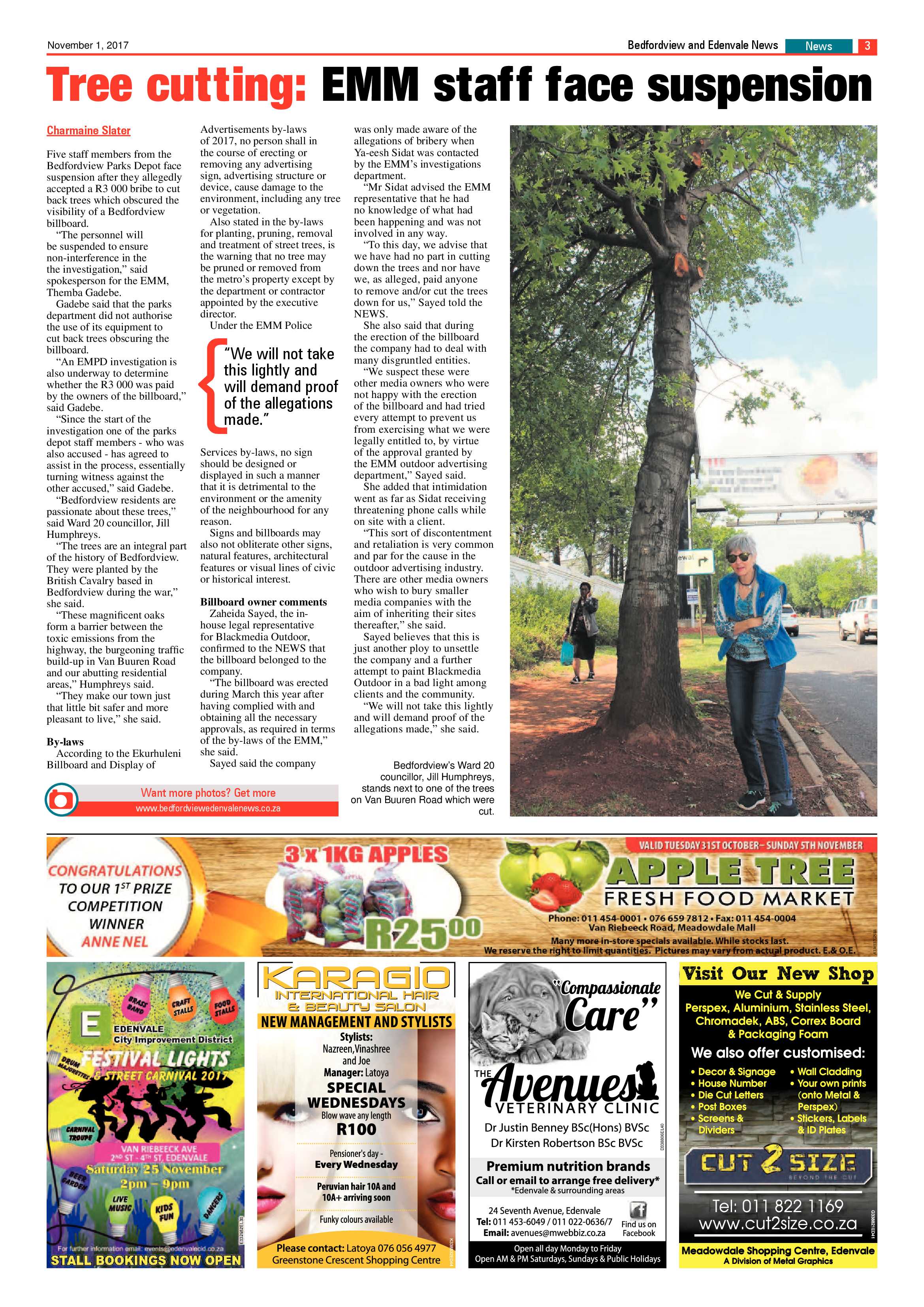 Bedfordview and Edenvale News 01 November 2017 page 3