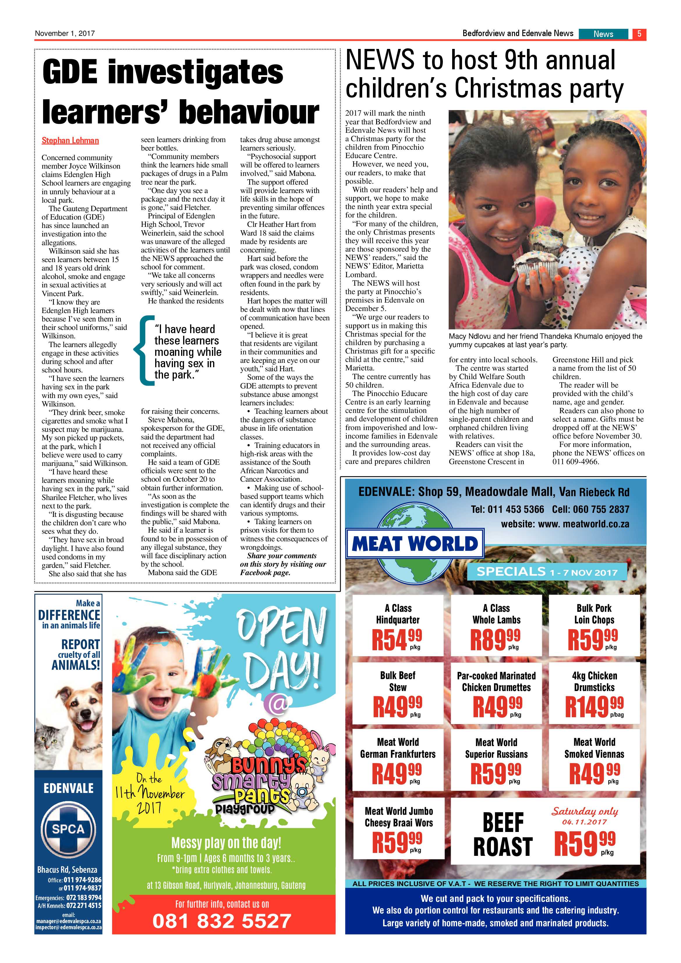Bedfordview and Edenvale News 01 November 2017 page 5