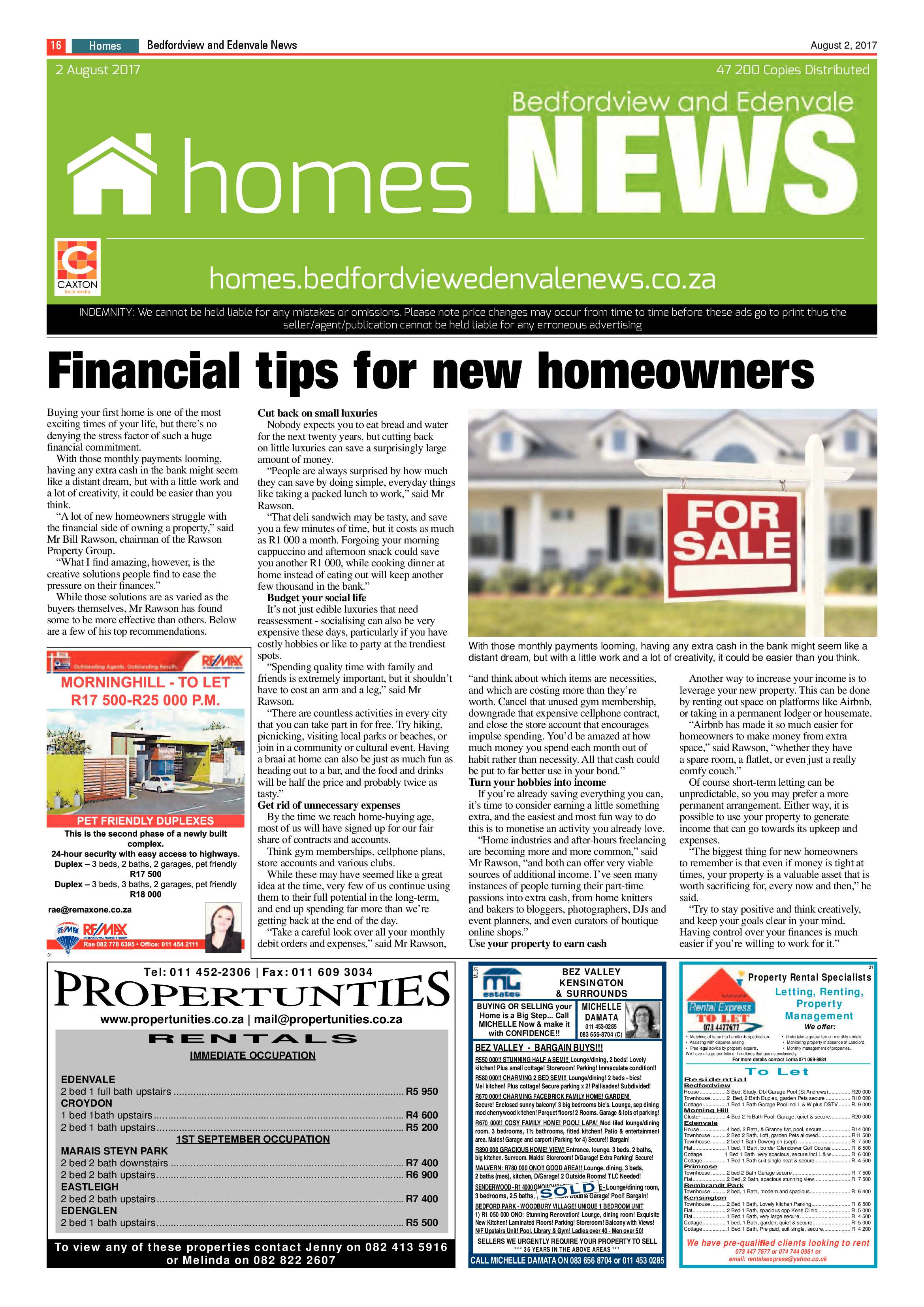 Bedfordview and Edenvale News 02 August 2017 page 16