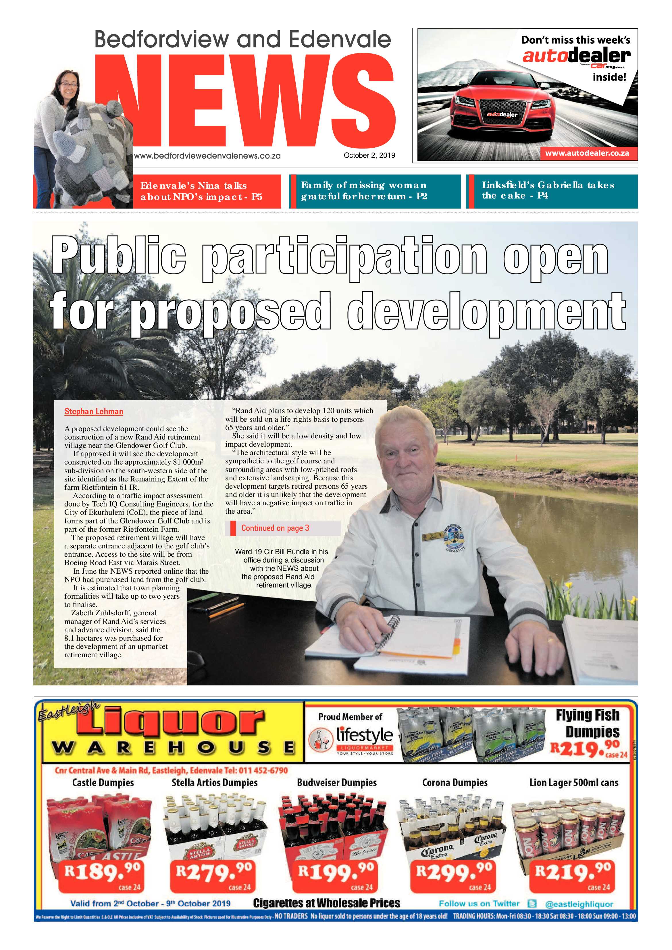 Bedfordview and Edenvale News 02 October 2019 page 1