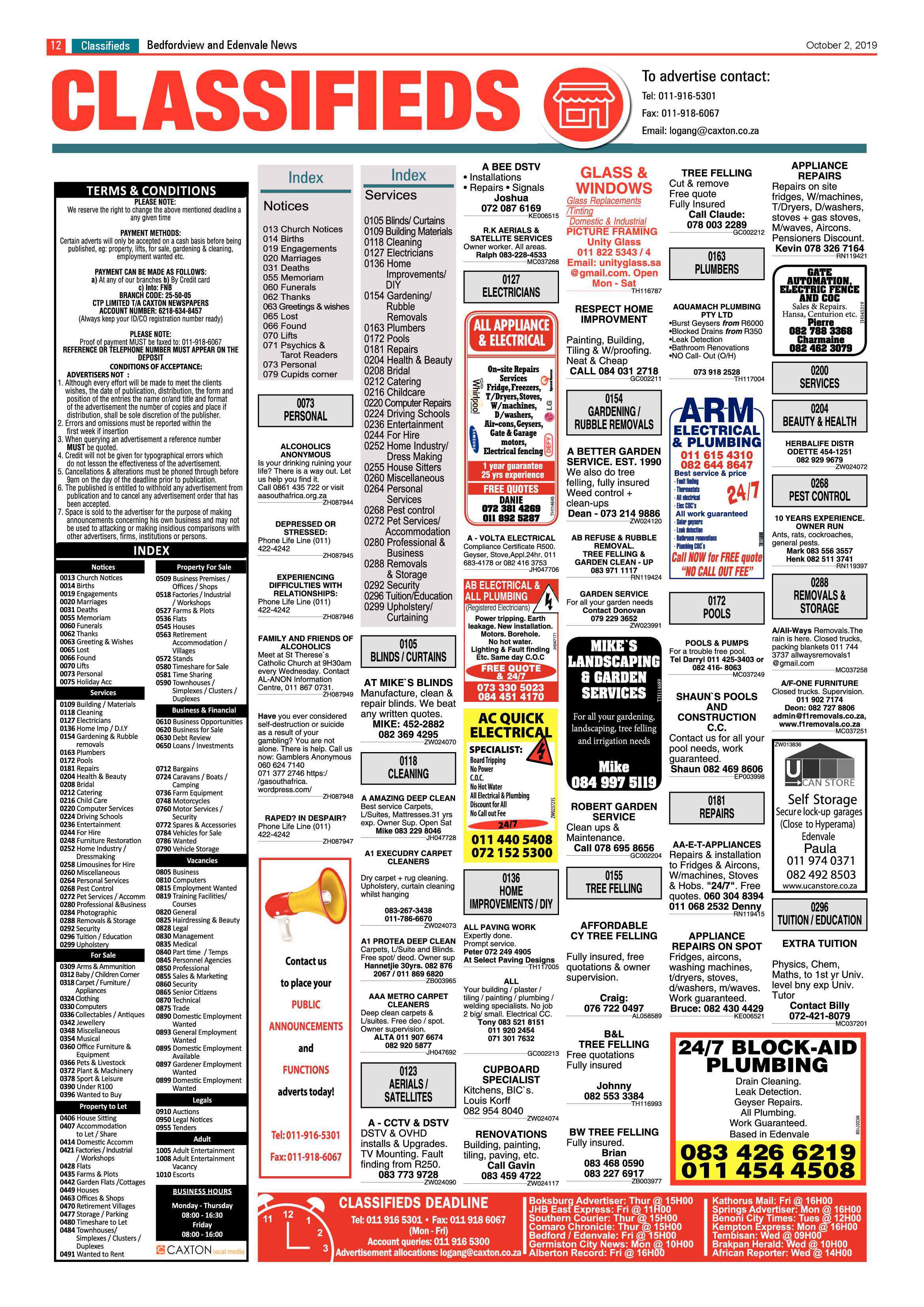 Bedfordview and Edenvale News 02 October 2019 page 12