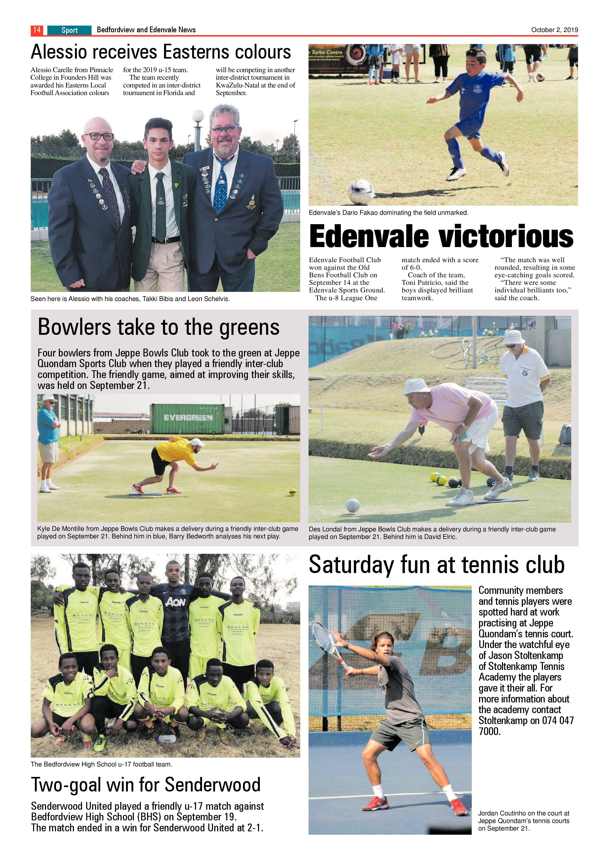 Bedfordview and Edenvale News 02 October 2019 page 14