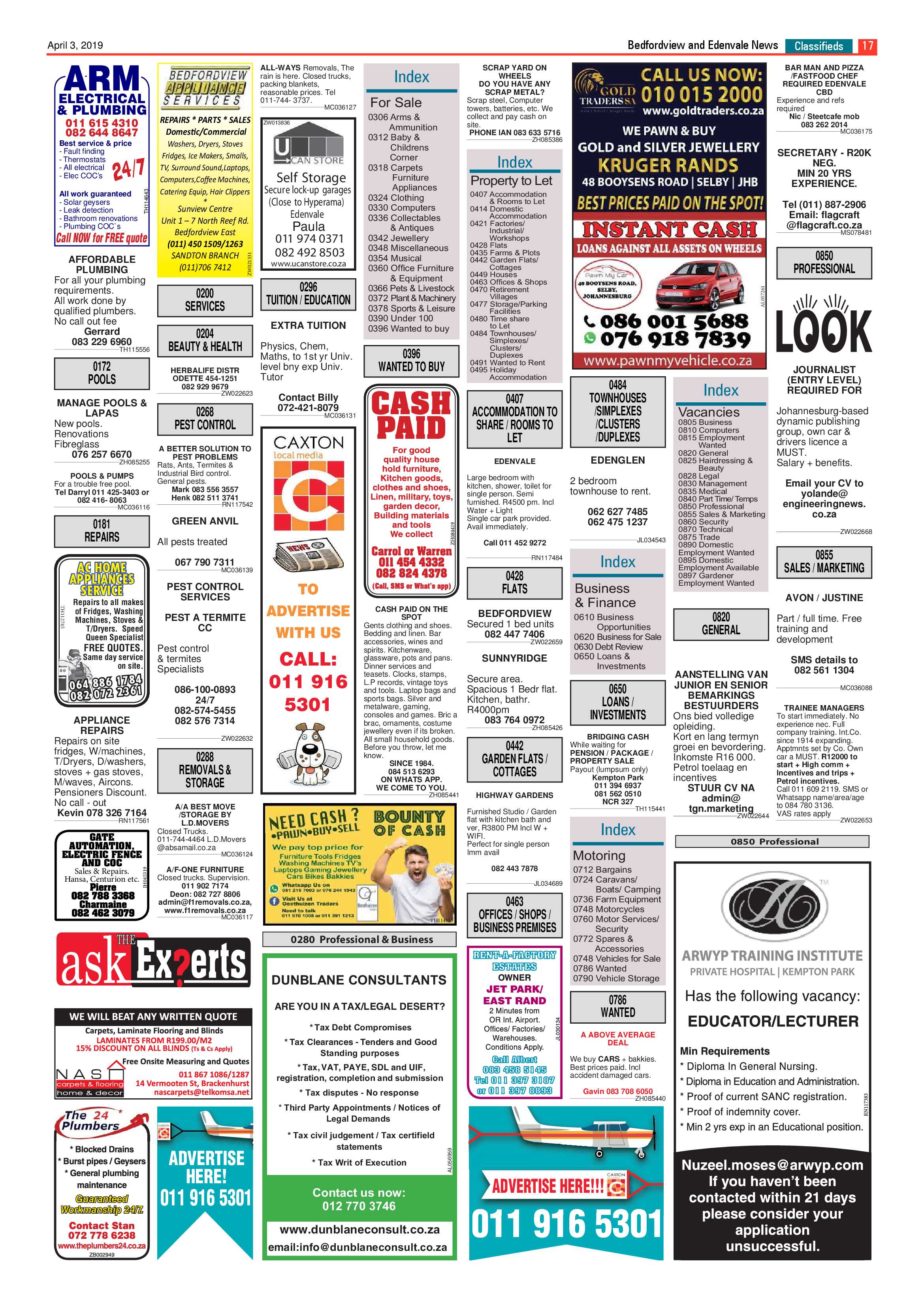 Bedfordview and Edenvale News 03 April 2019 page 17