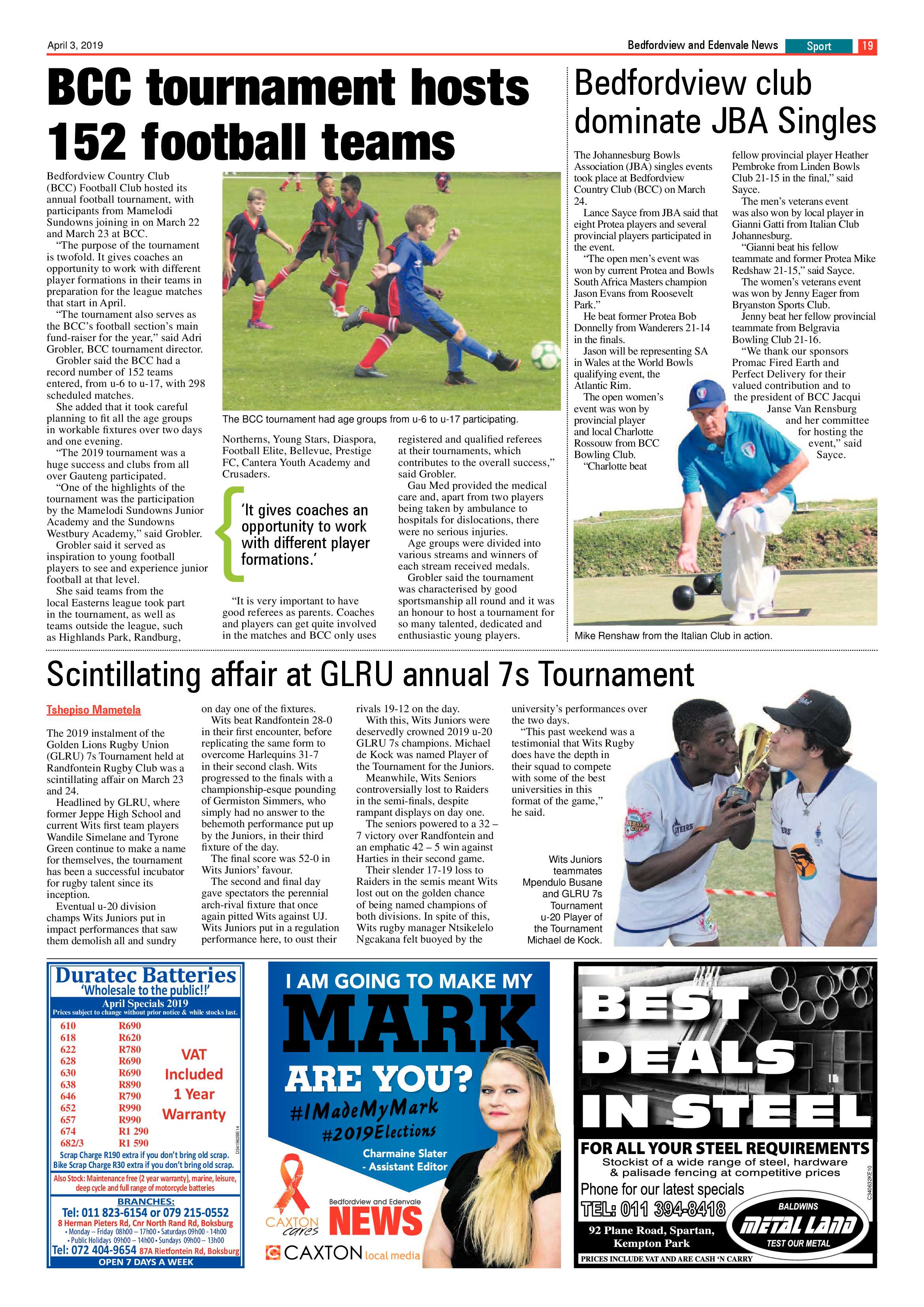 Bedfordview and Edenvale News 03 April 2019 page 19