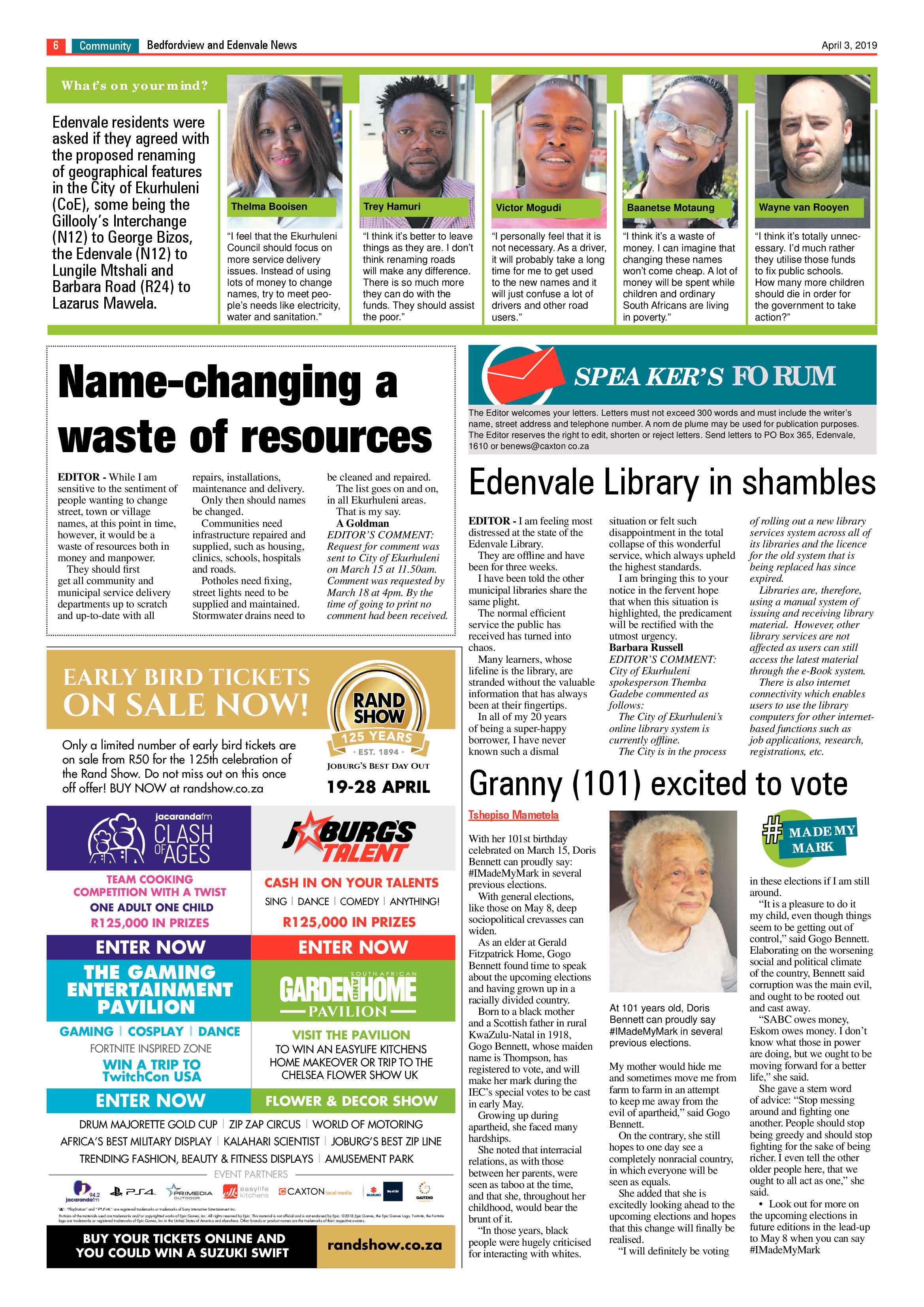 Bedfordview and Edenvale News 03 April 2019 page 6