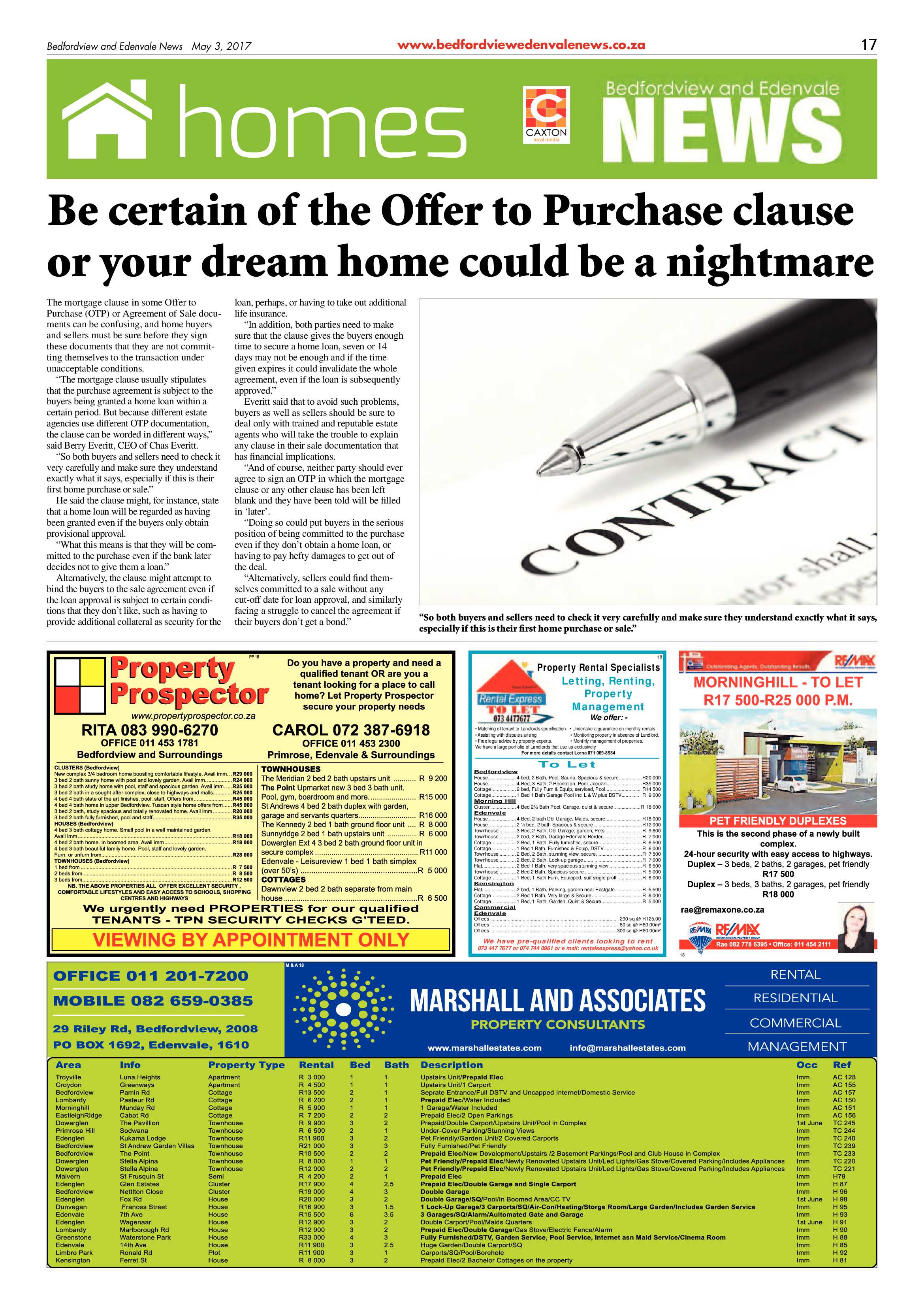 Bedfordview and Edenvale News 03 May 2017 page 17