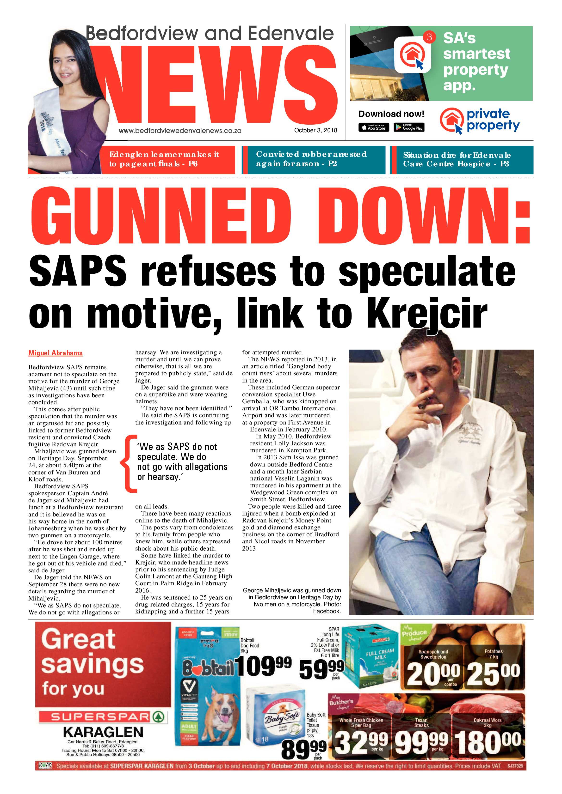 Bedfordview and Edenvale News 03 October 2018 page 1