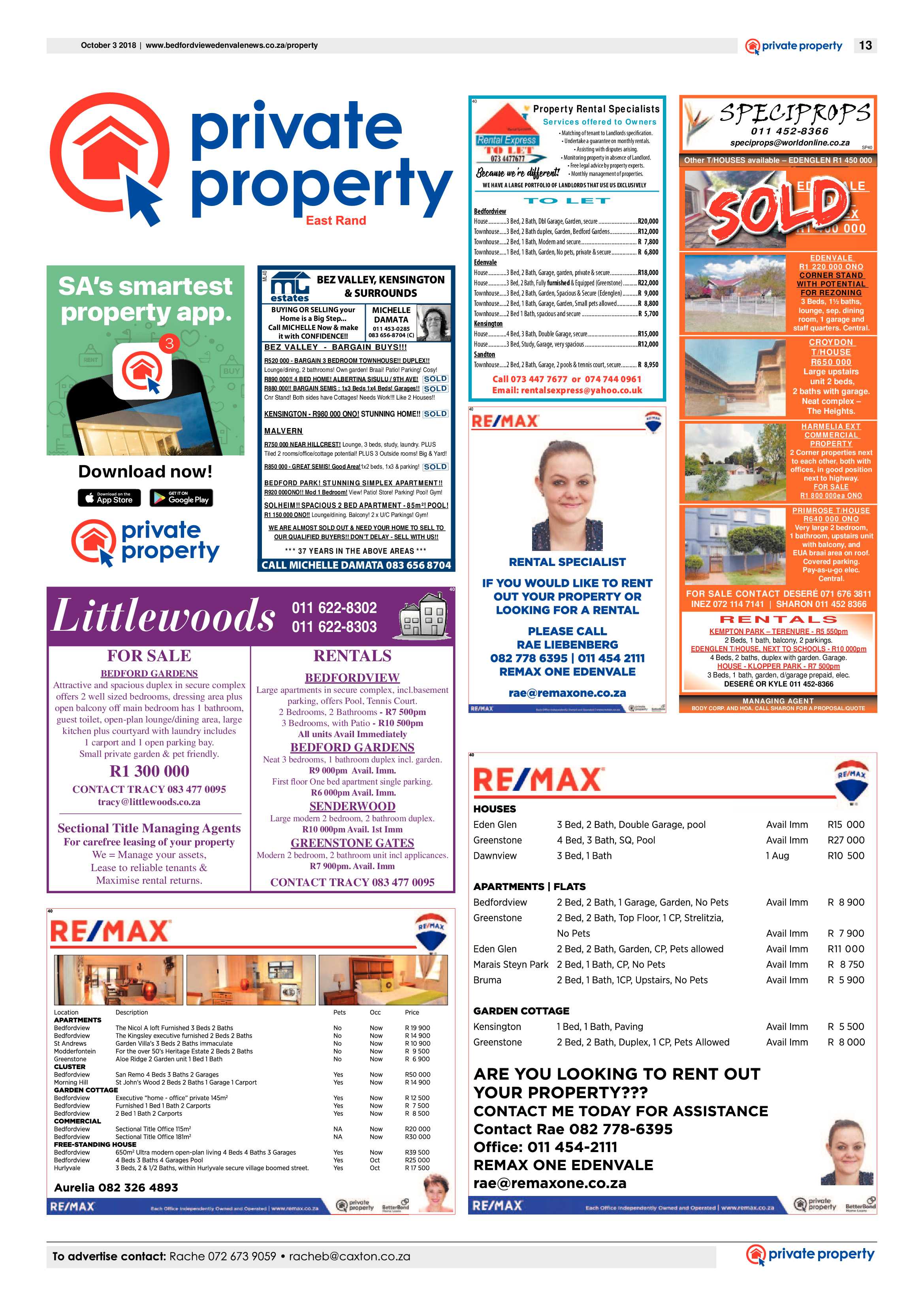 Bedfordview and Edenvale News 03 October 2018 page 13