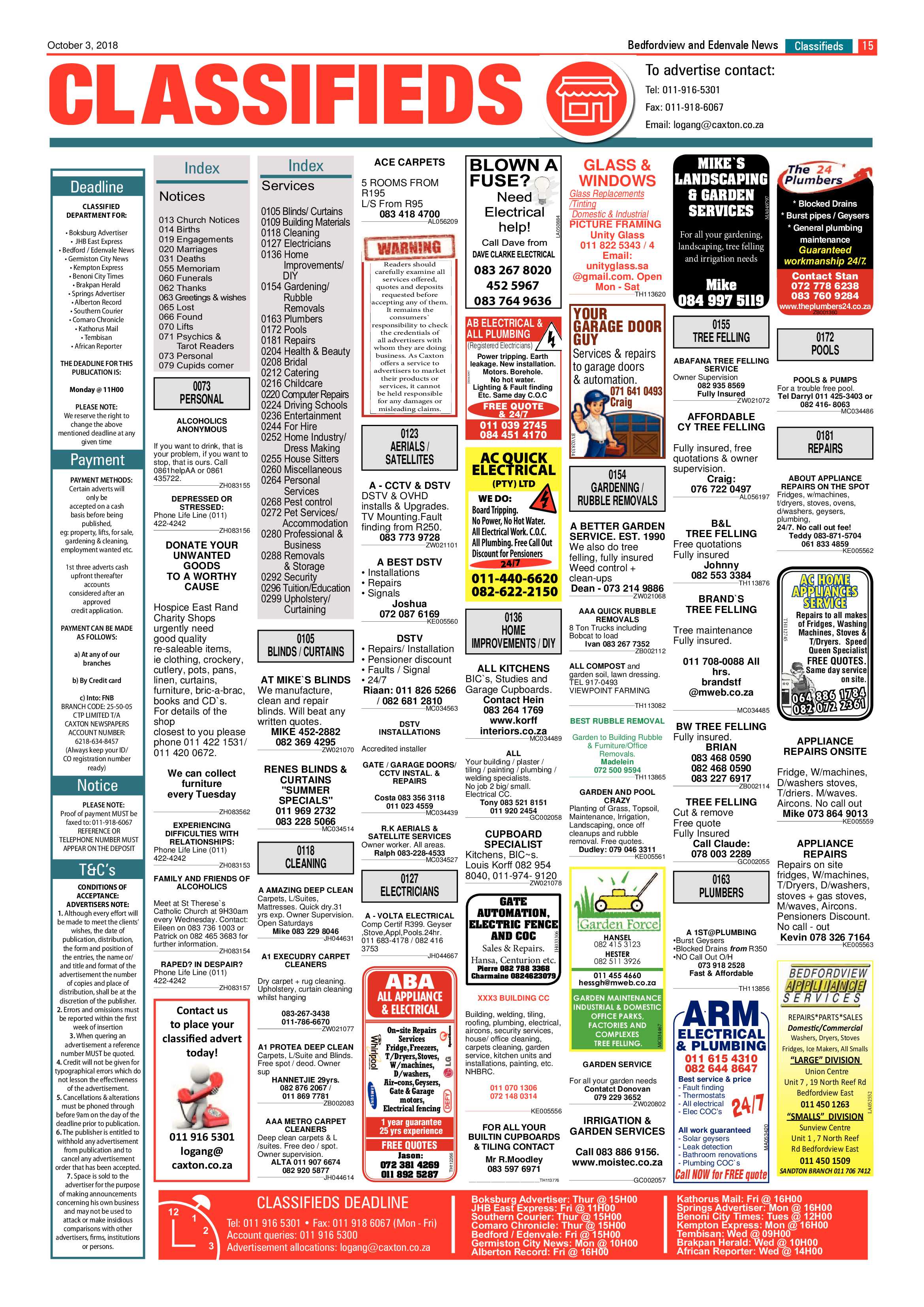 Bedfordview and Edenvale News 03 October 2018 page 15