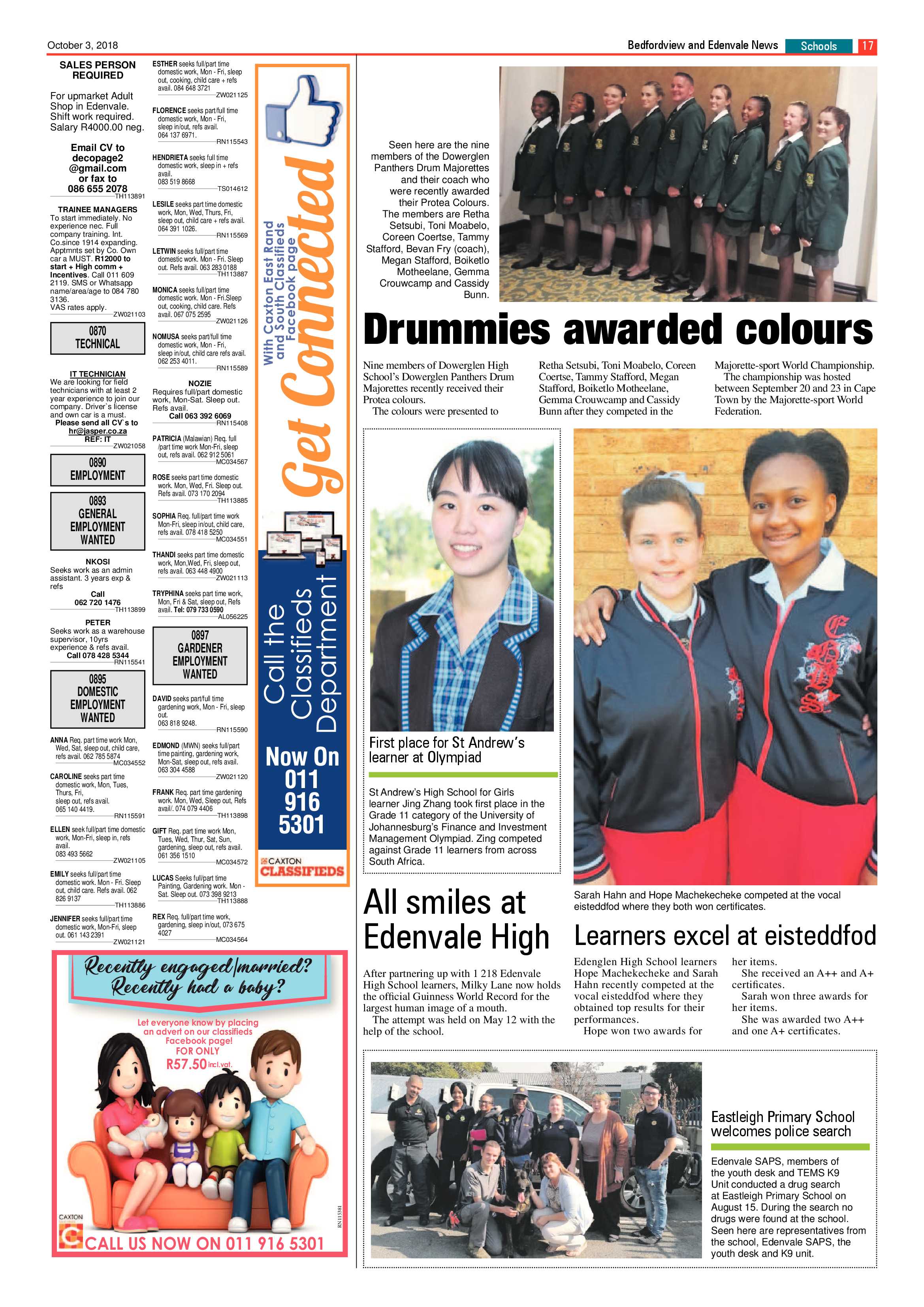 Bedfordview and Edenvale News 03 October 2018 page 17