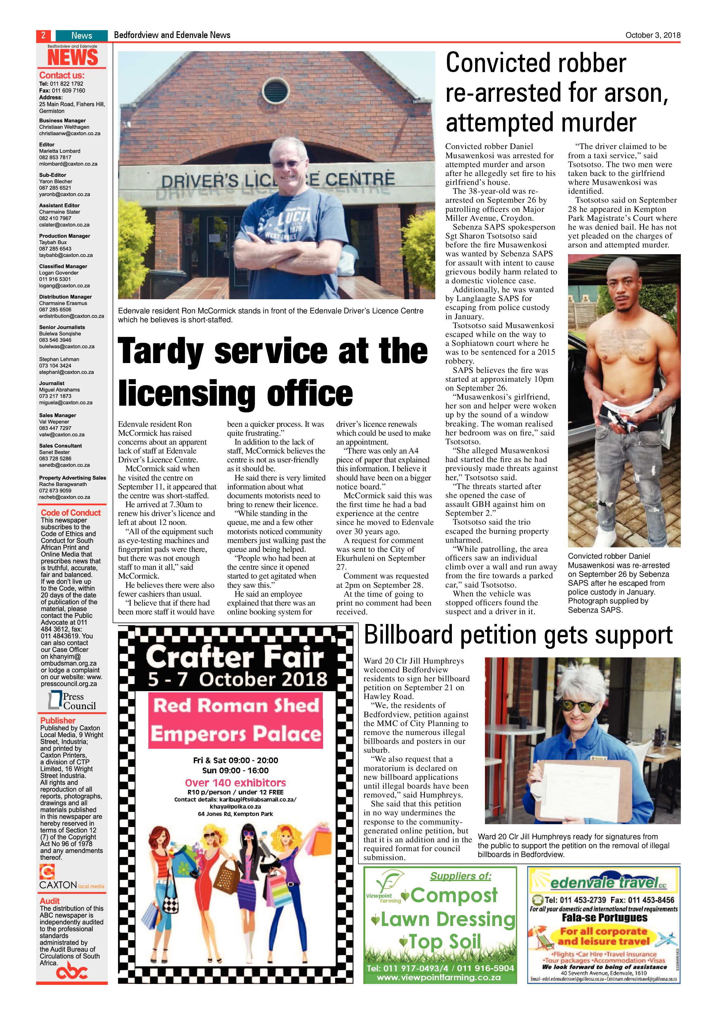 Bedfordview and Edenvale News 03 October 2018 page 2