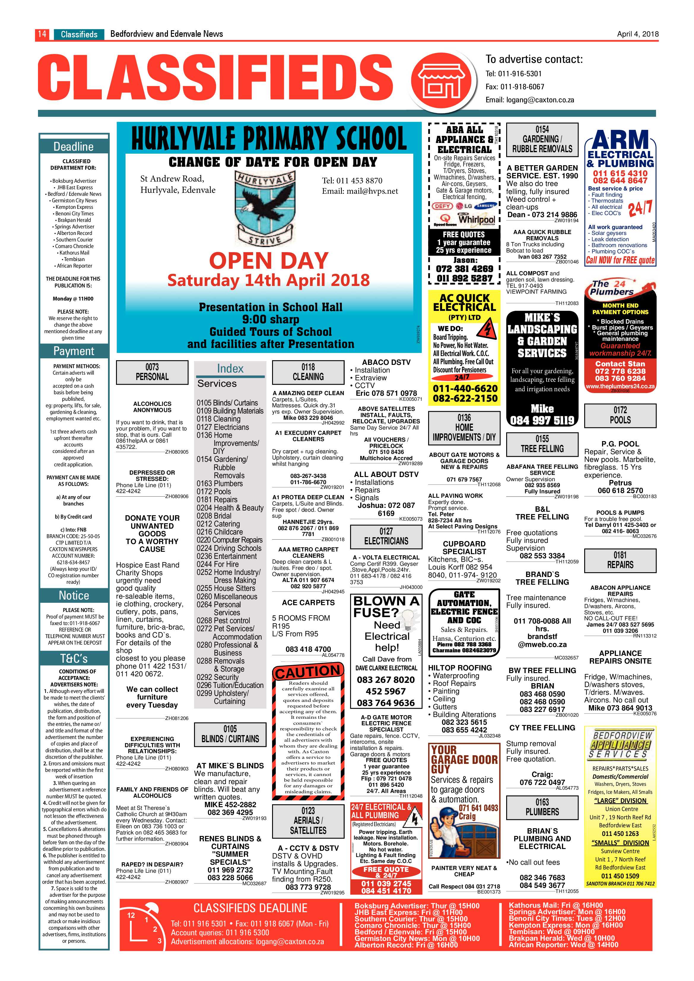 Bedfordview and Edenvale News 04 April 2018 page 14