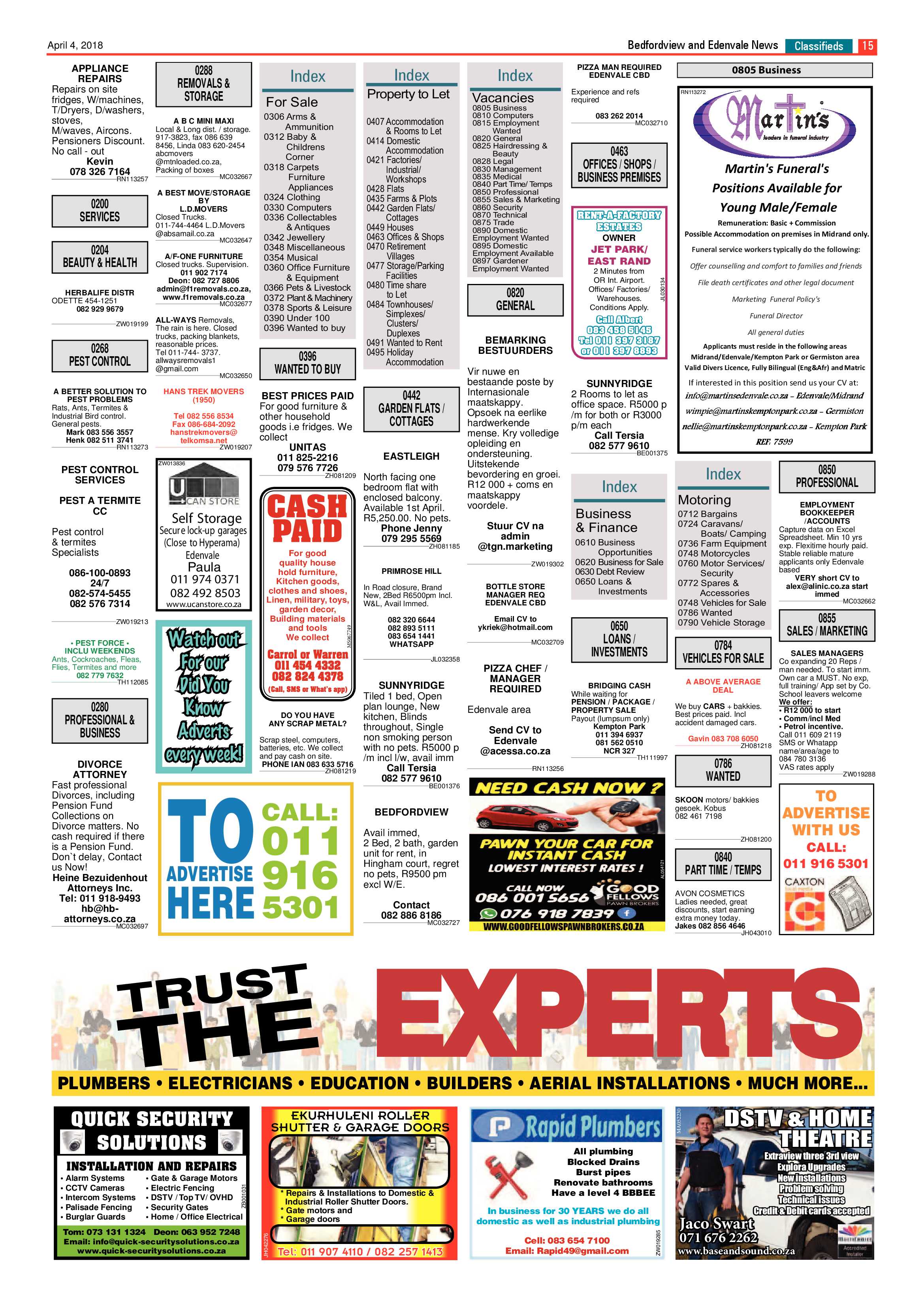Bedfordview and Edenvale News 04 April 2018 page 15