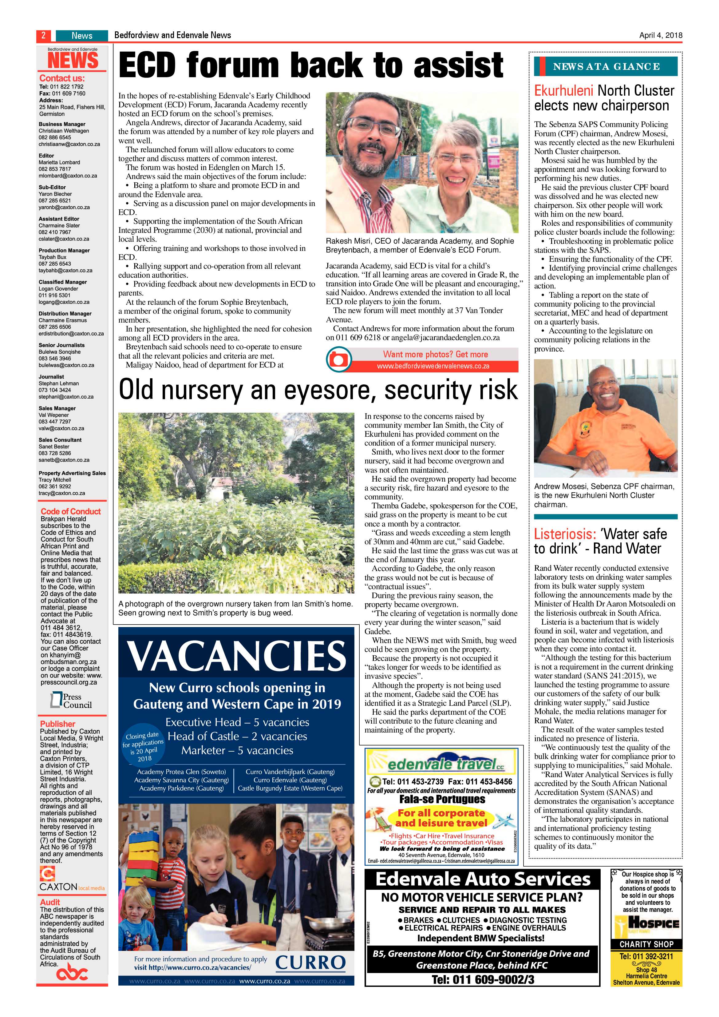 Bedfordview and Edenvale News 04 April 2018 page 2