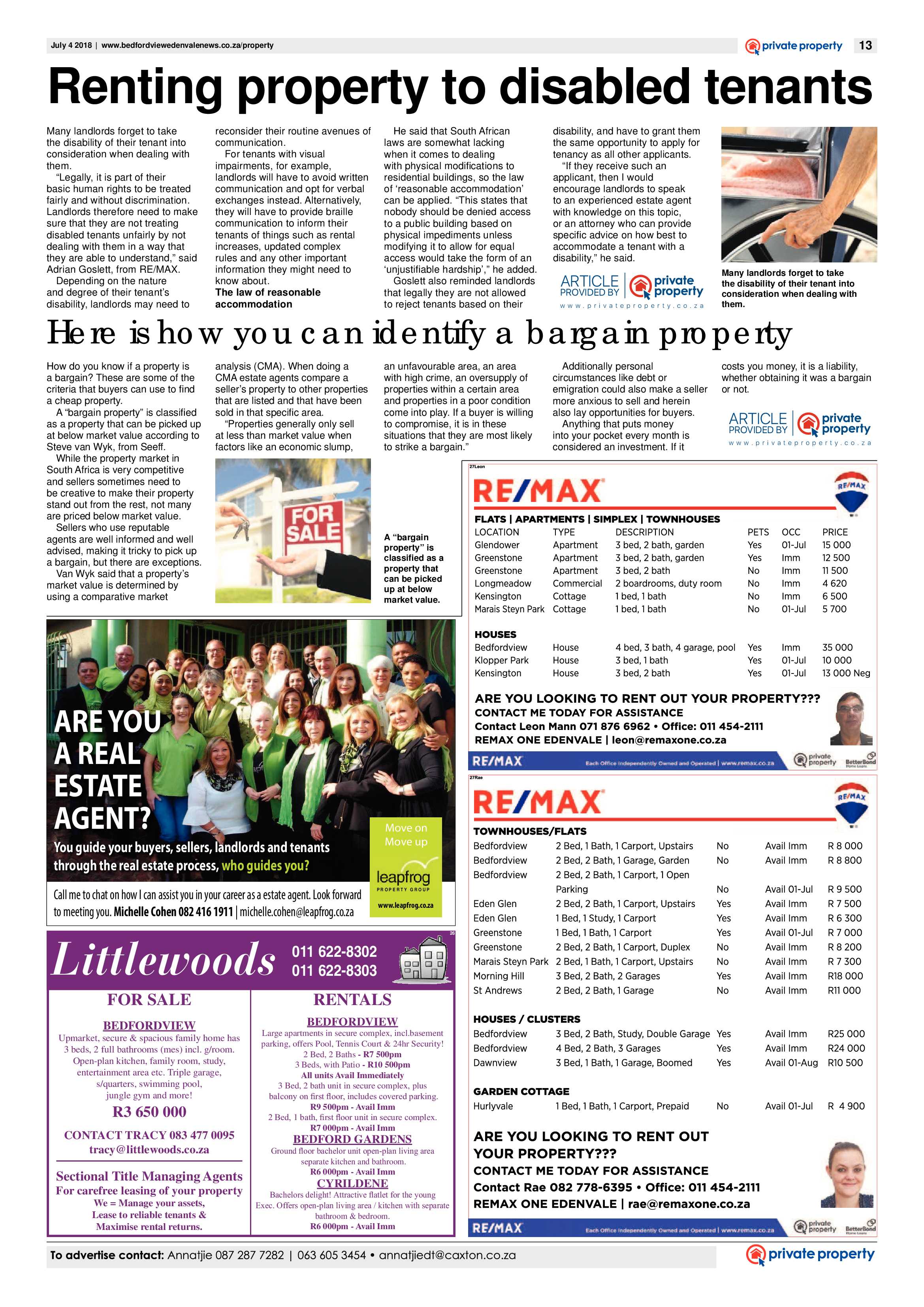 Bedfordview and Edenvale News 04 July 2018 page 13