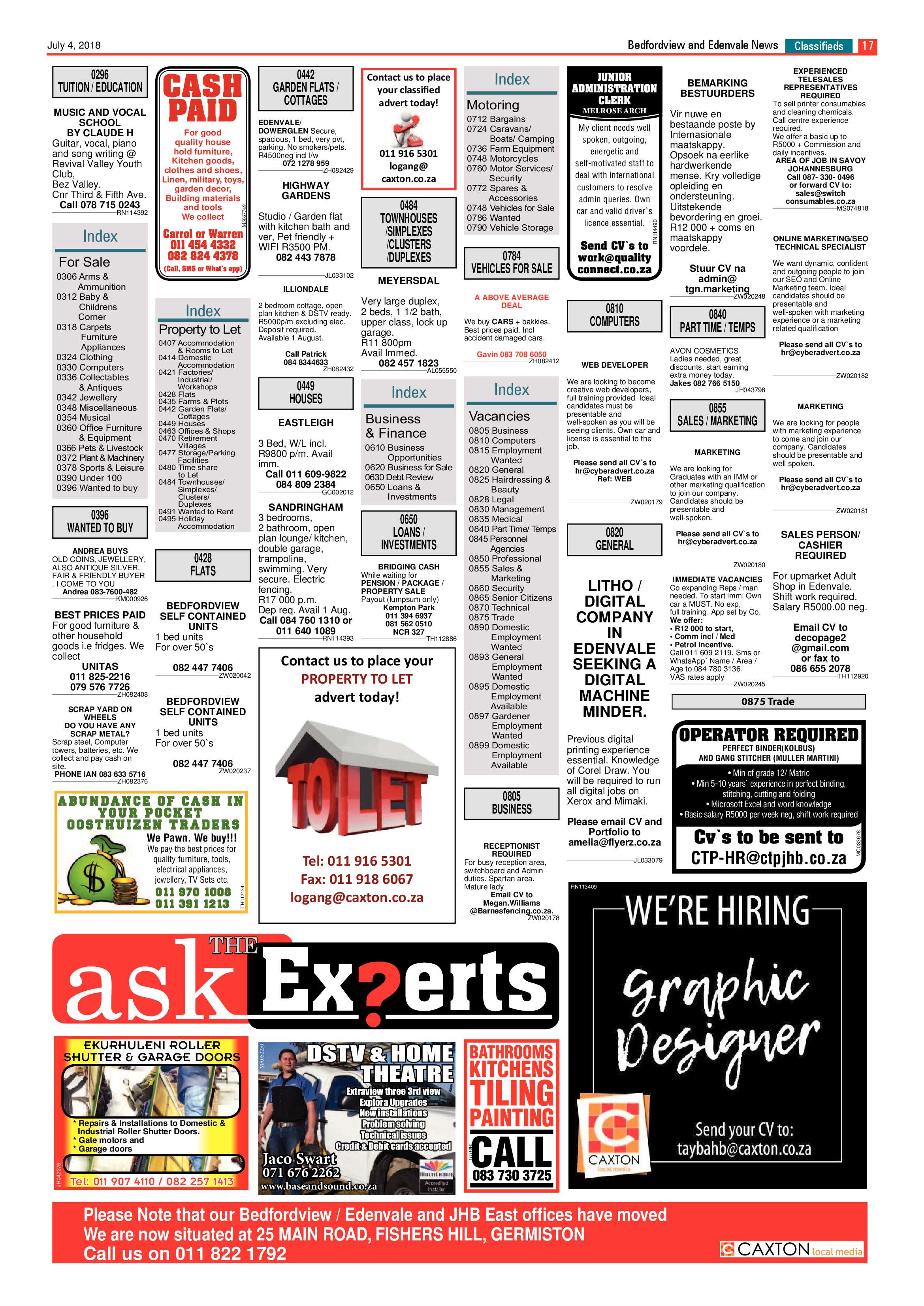Bedfordview and Edenvale News 04 July 2018 page 17