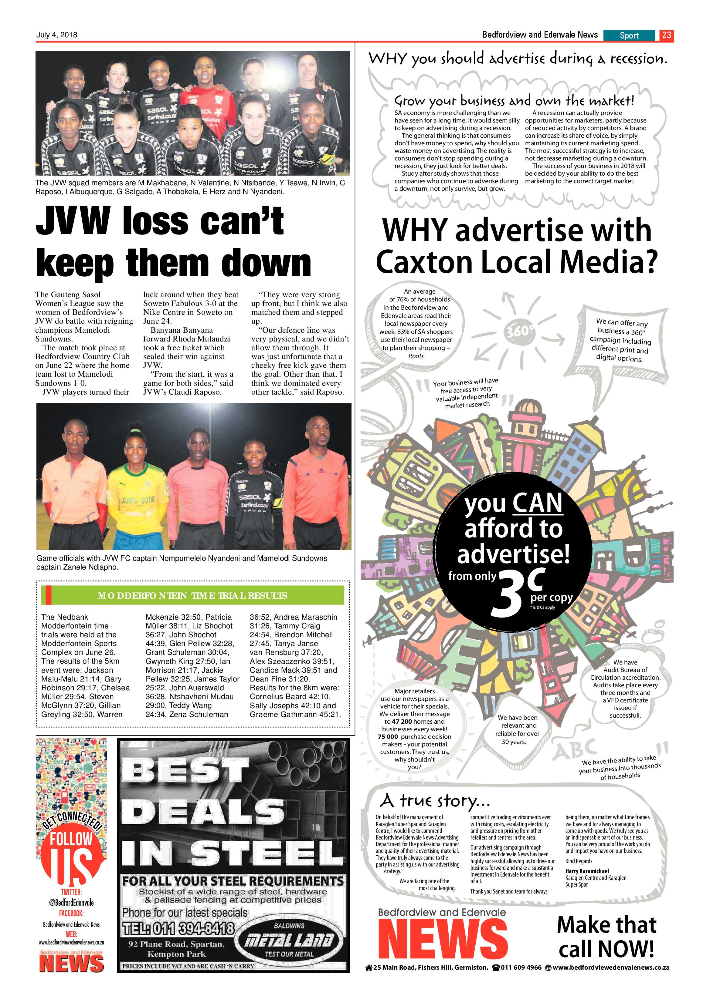 Bedfordview and Edenvale News 04 July 2018 page 23