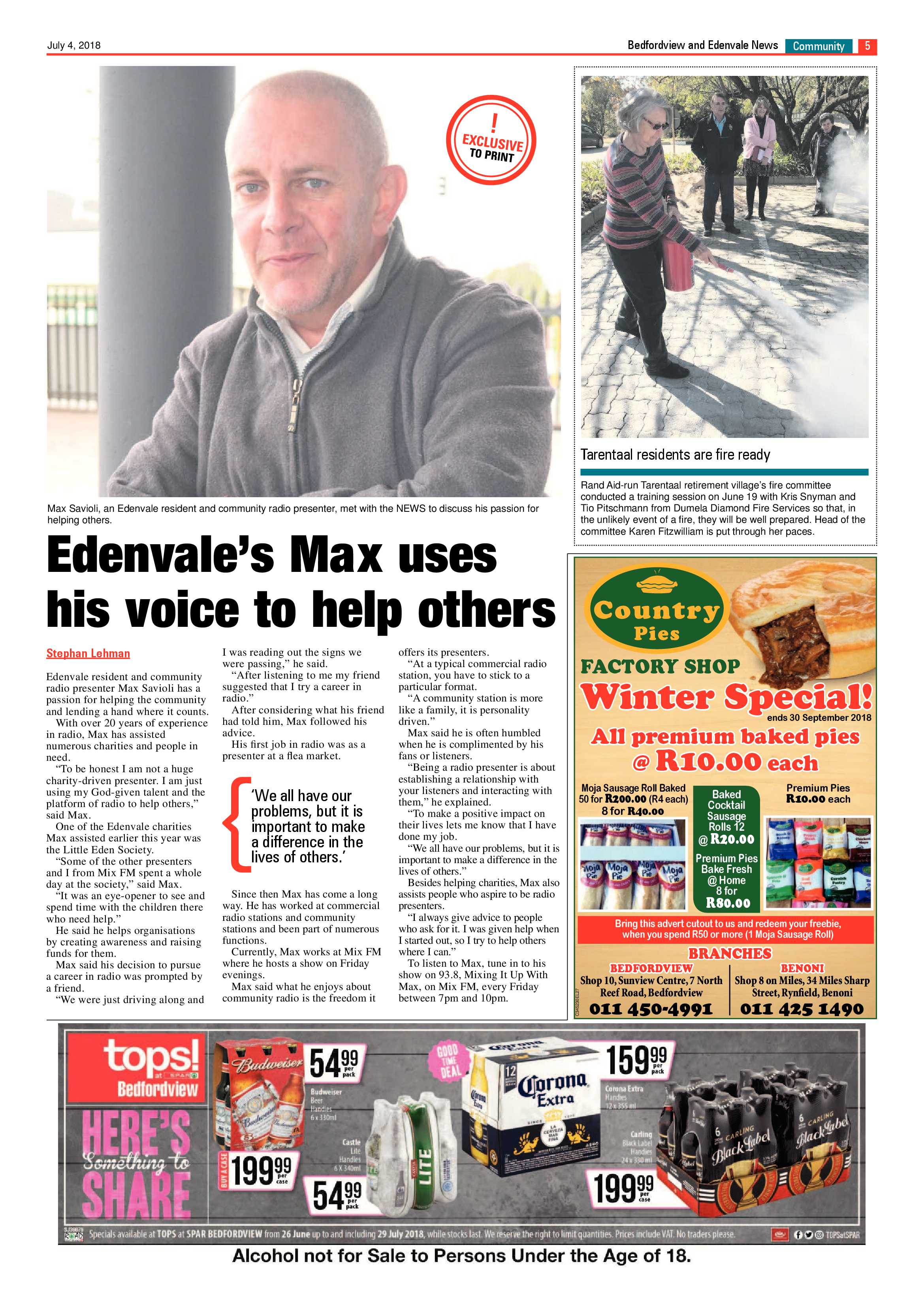 Bedfordview and Edenvale News 04 July 2018 page 5