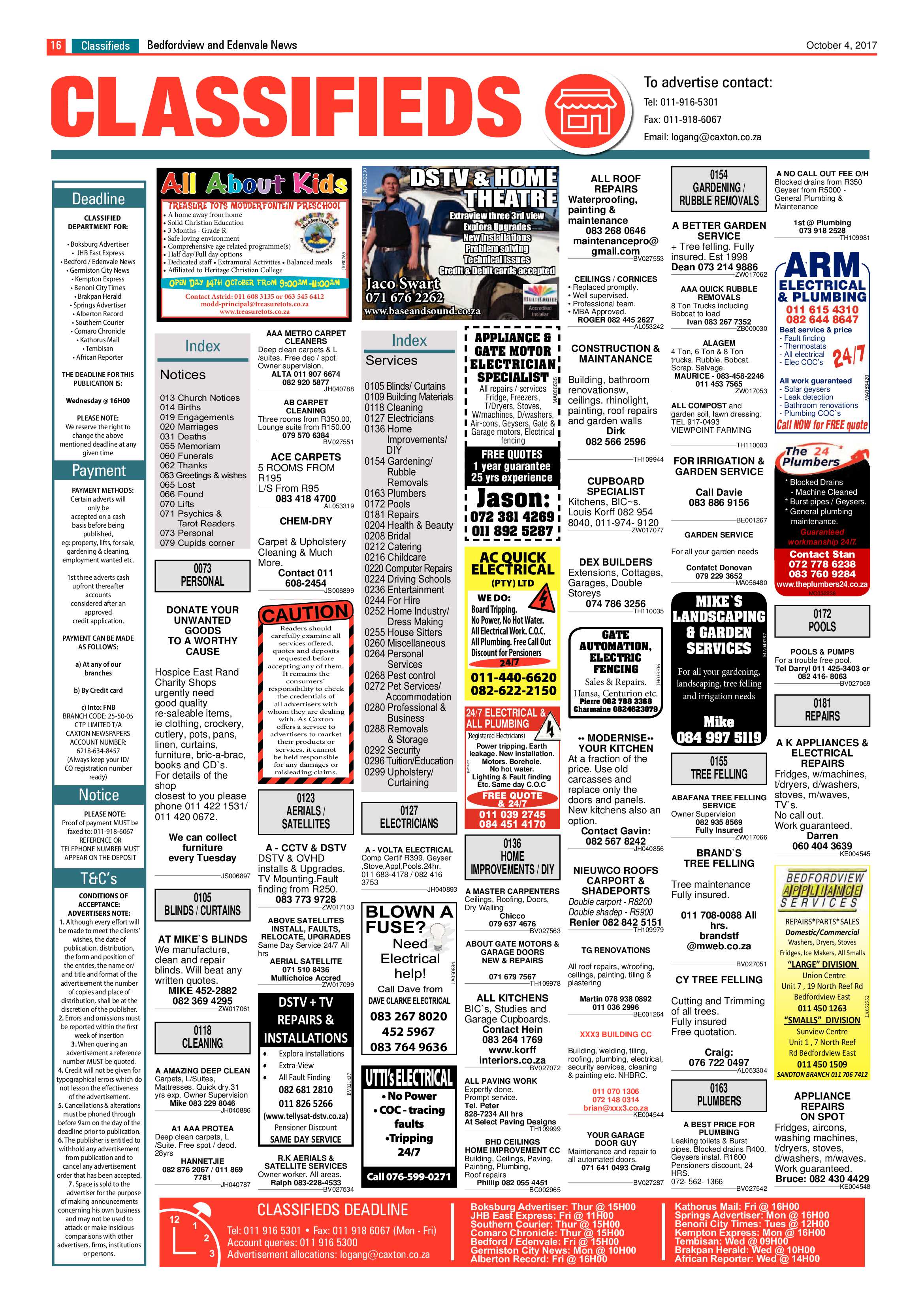Bedfordview and Edenvale News 04 October 2017 page 16