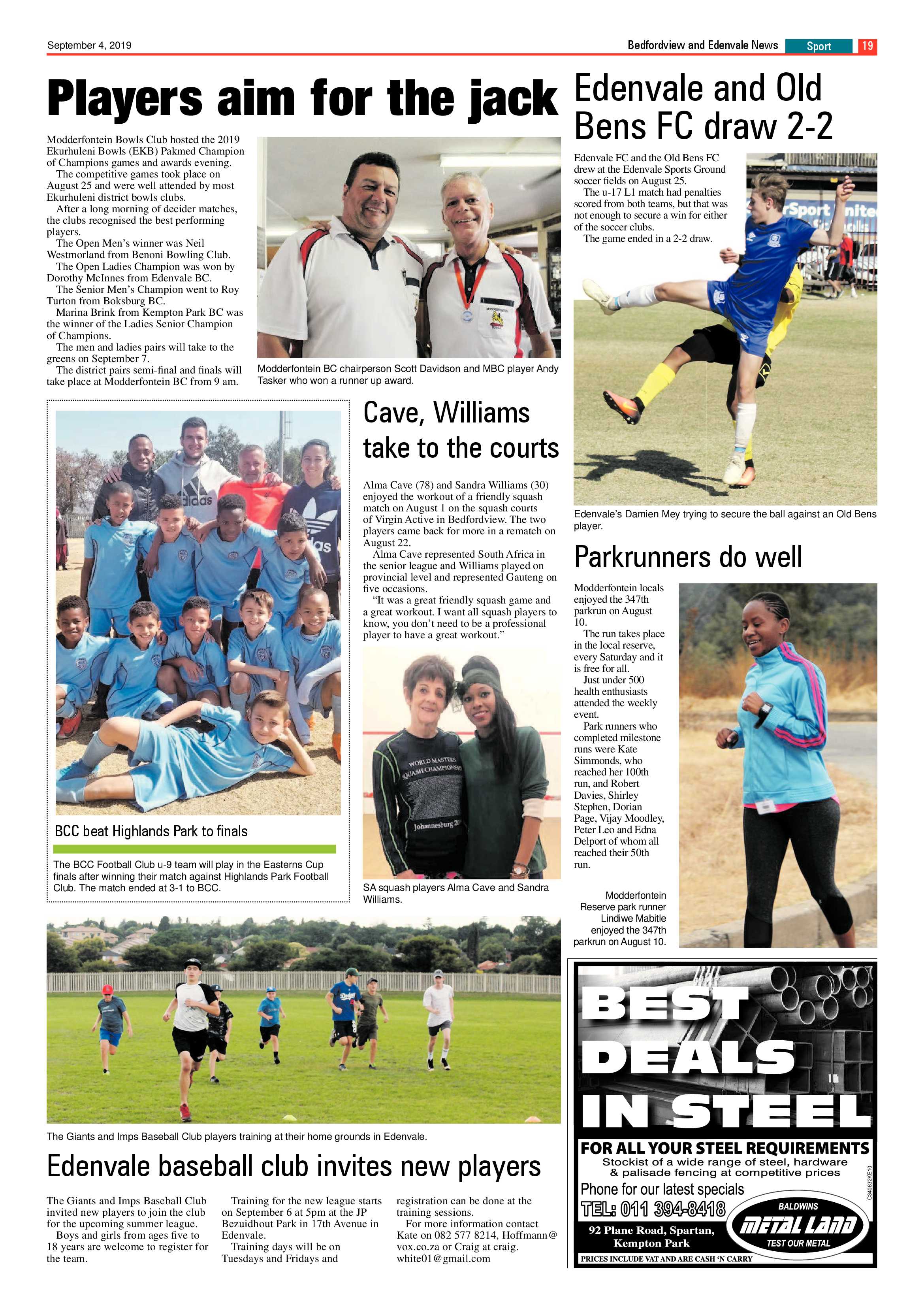 Bedfordview and Edenvale News 04 September 2019 page 19