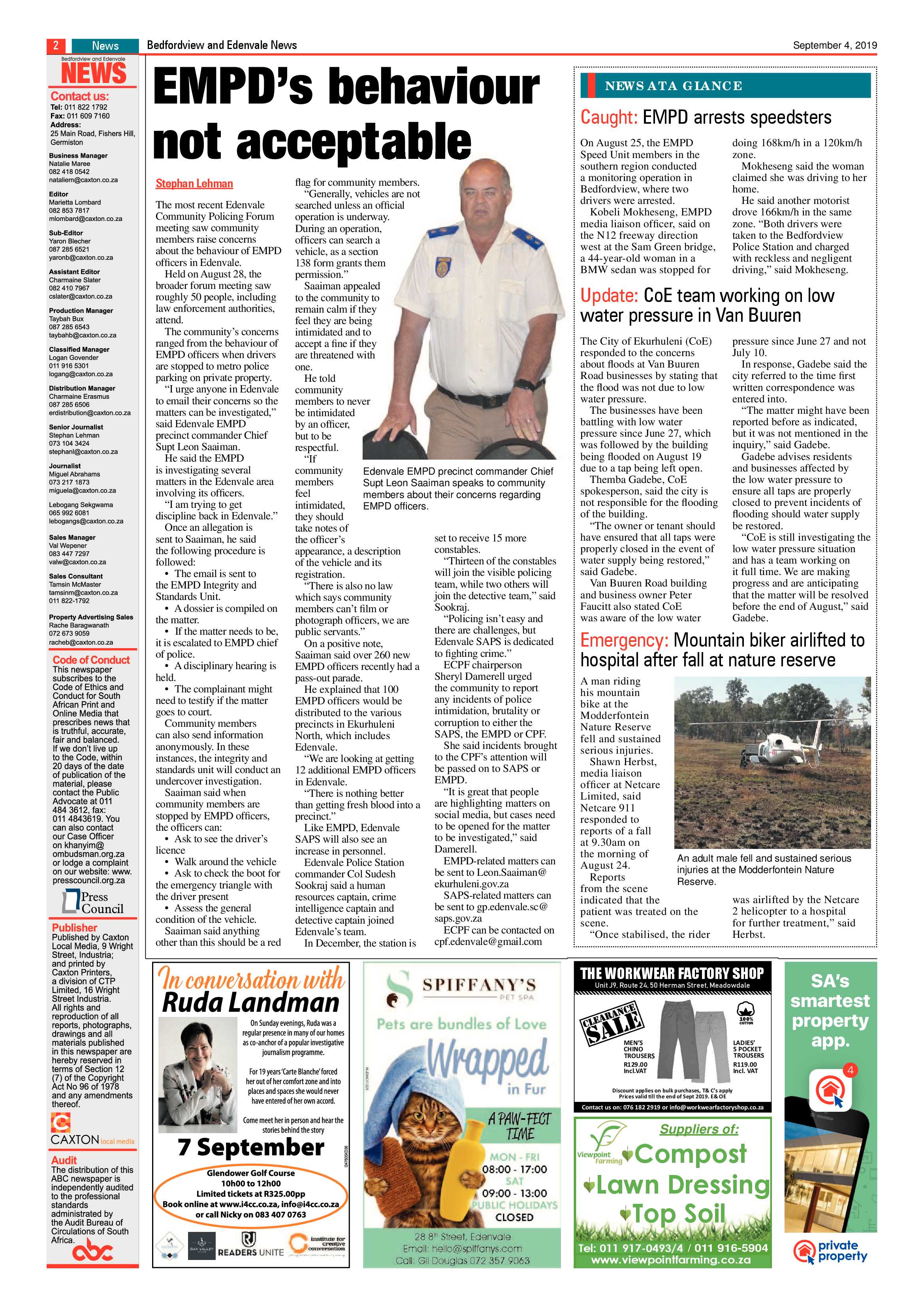 Bedfordview and Edenvale News 04 September 2019 page 2