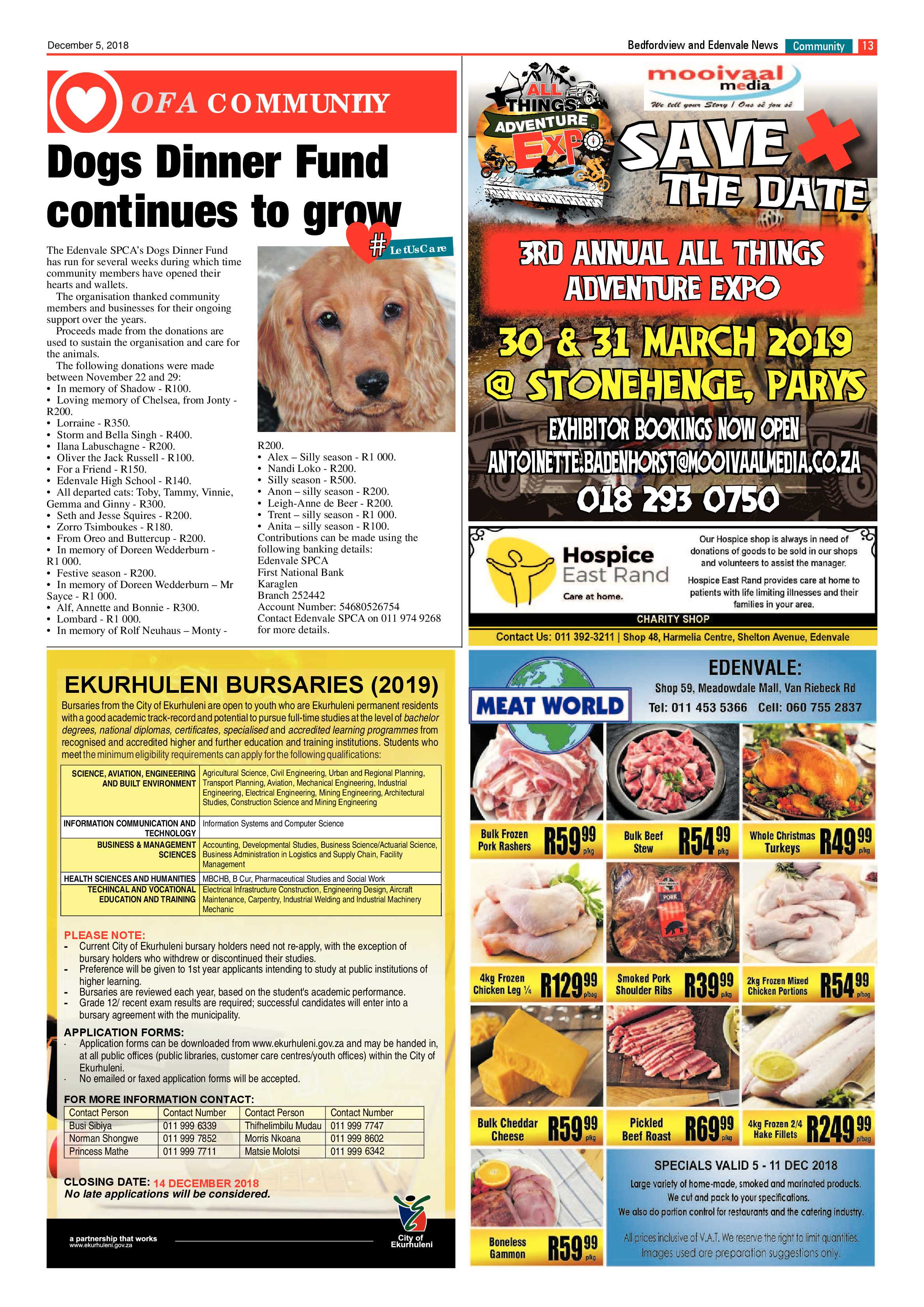 Bedfordview and Edenvale News 05 December 2018 page 13