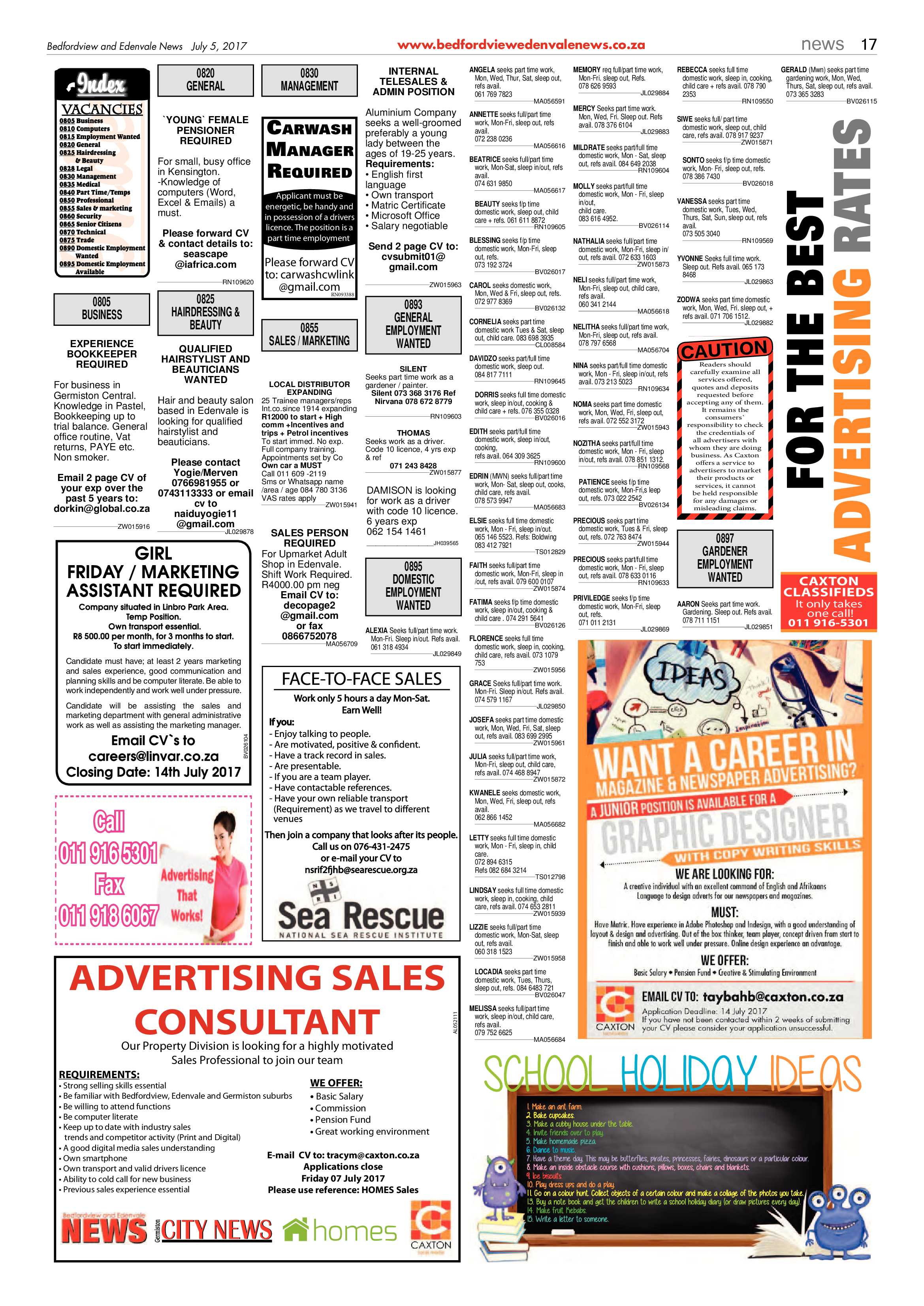 Bedfordview and Edenvale News 05 July 2017 page 17