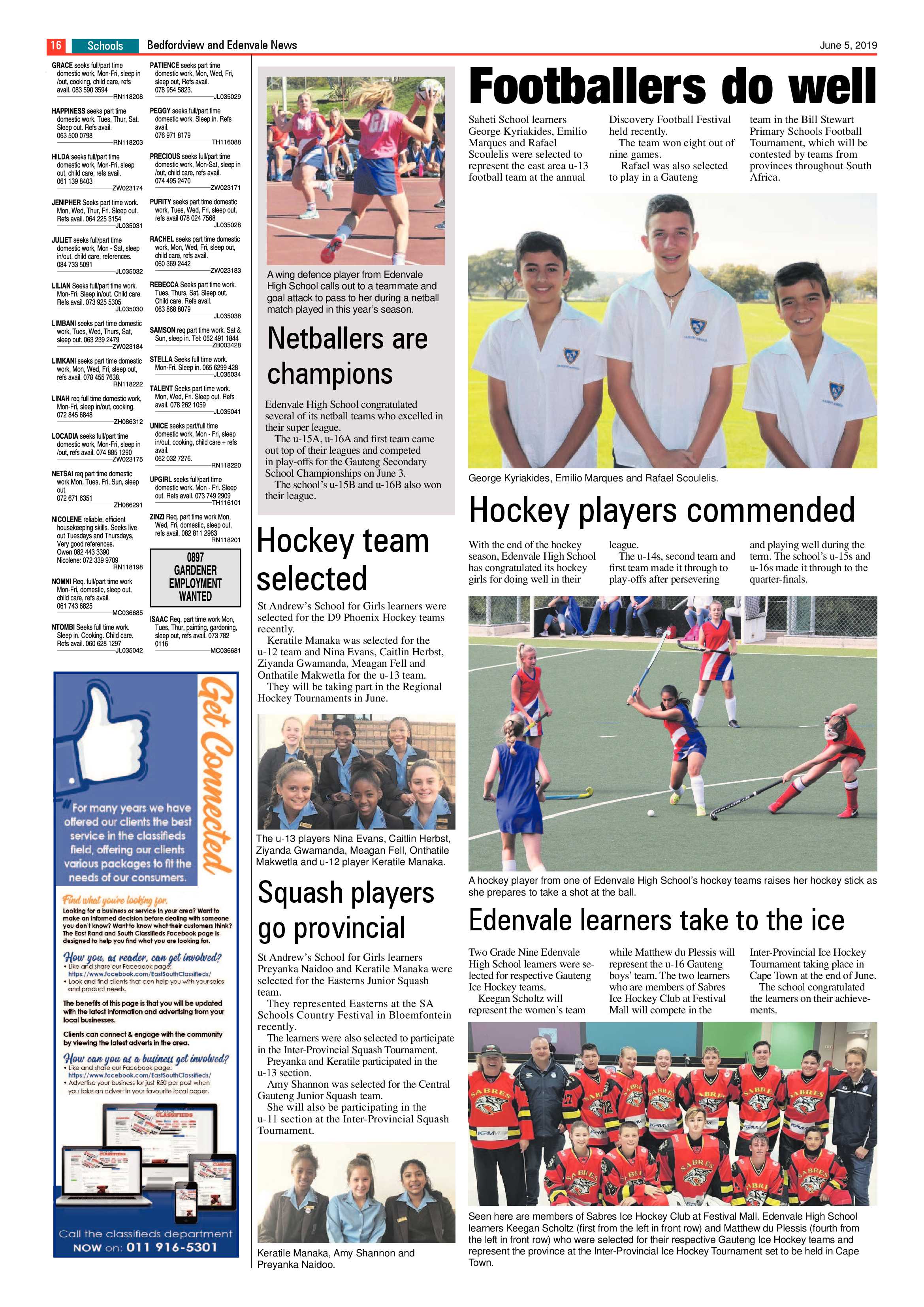 Bedfordview and Edenvale News 05 June 2019 page 16