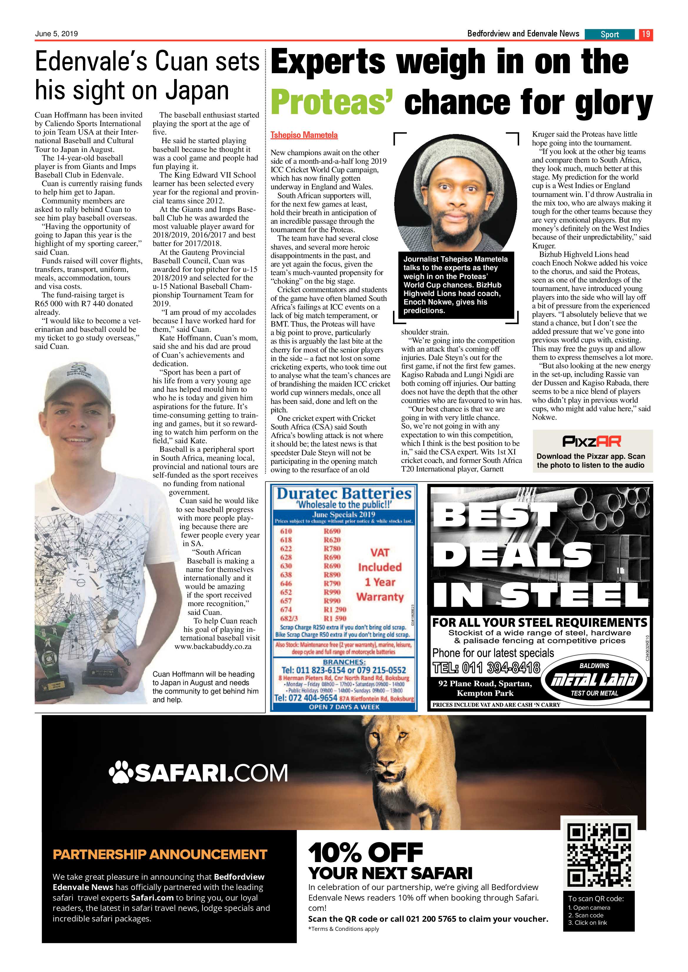 Bedfordview and Edenvale News 05 June 2019 page 19
