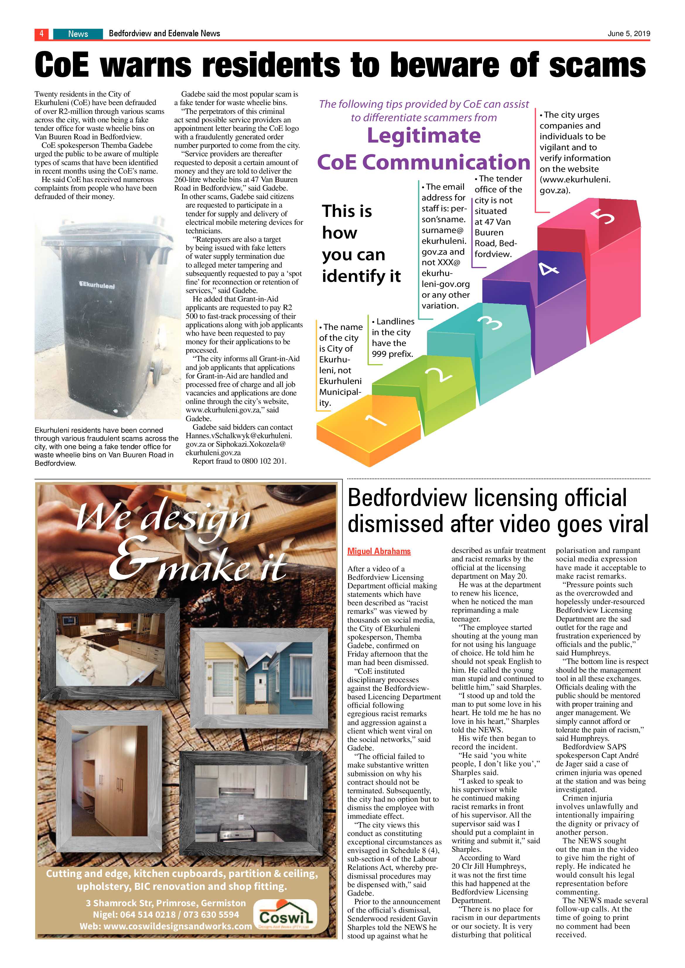 Bedfordview and Edenvale News 05 June 2019 page 4