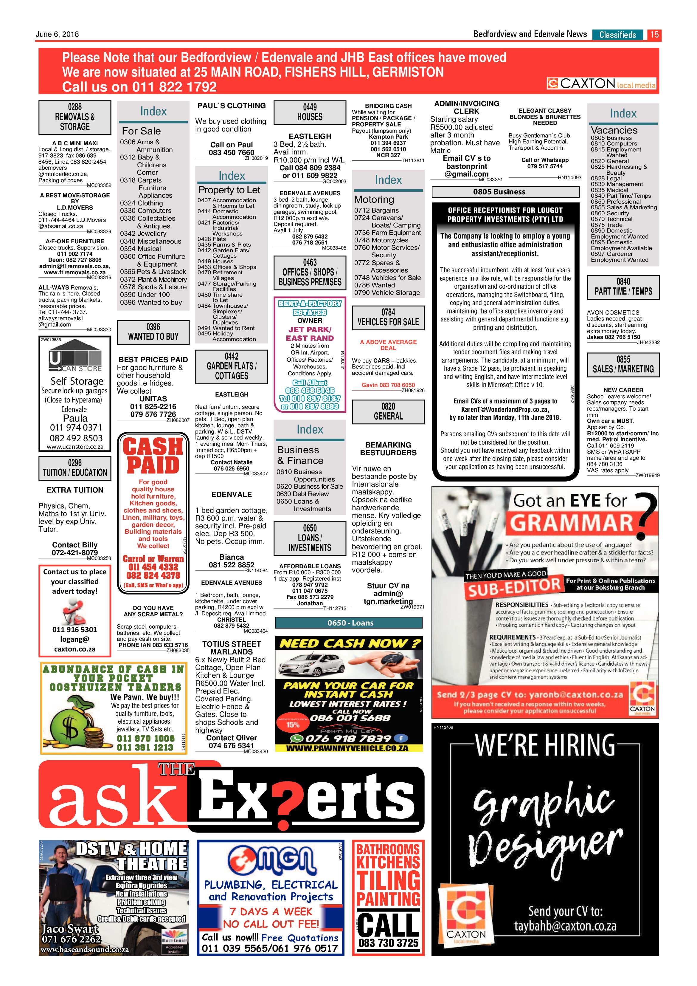 Bedfordview and Edenvale News 06 June 2018 page 15