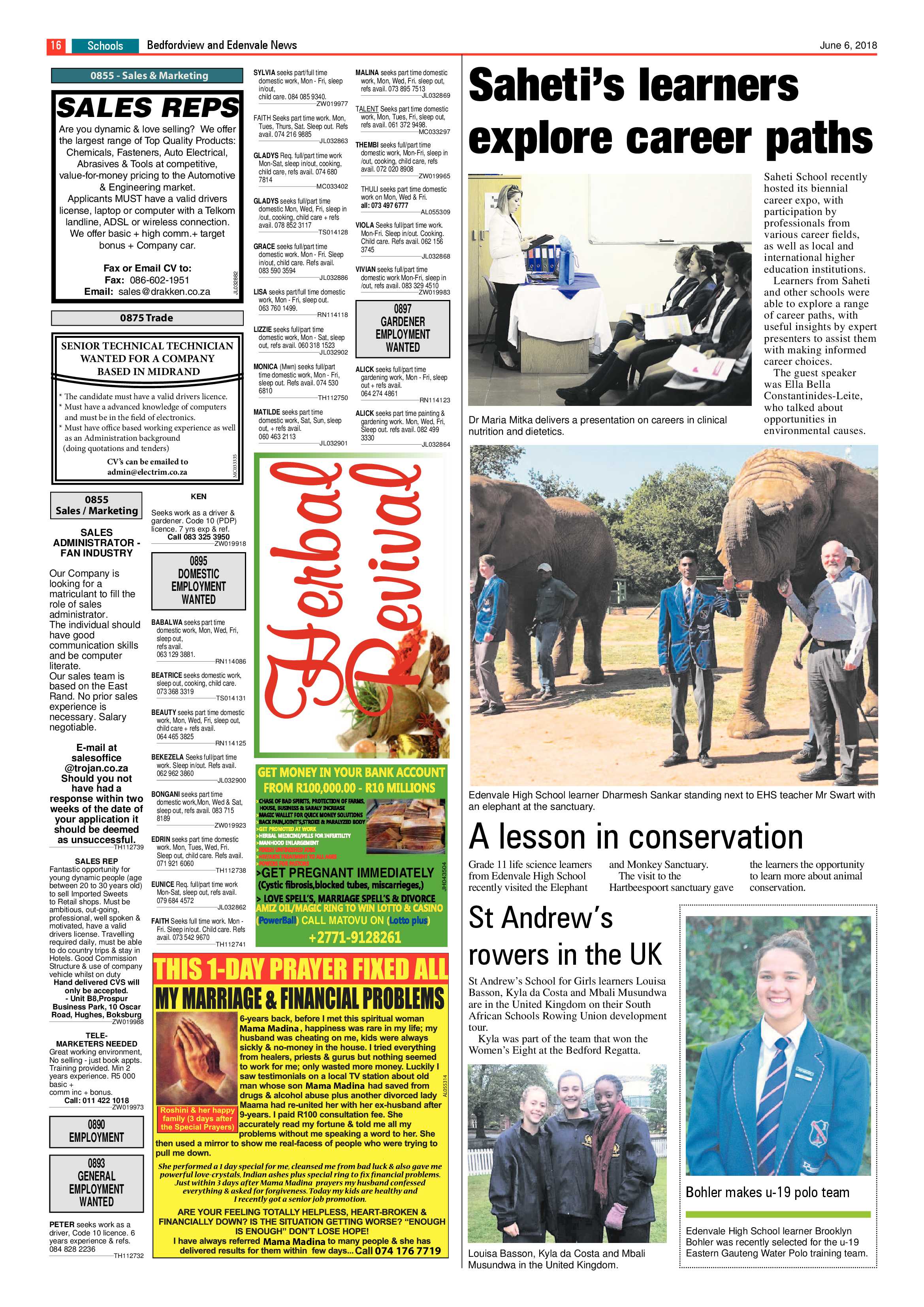 Bedfordview and Edenvale News 06 June 2018 page 16
