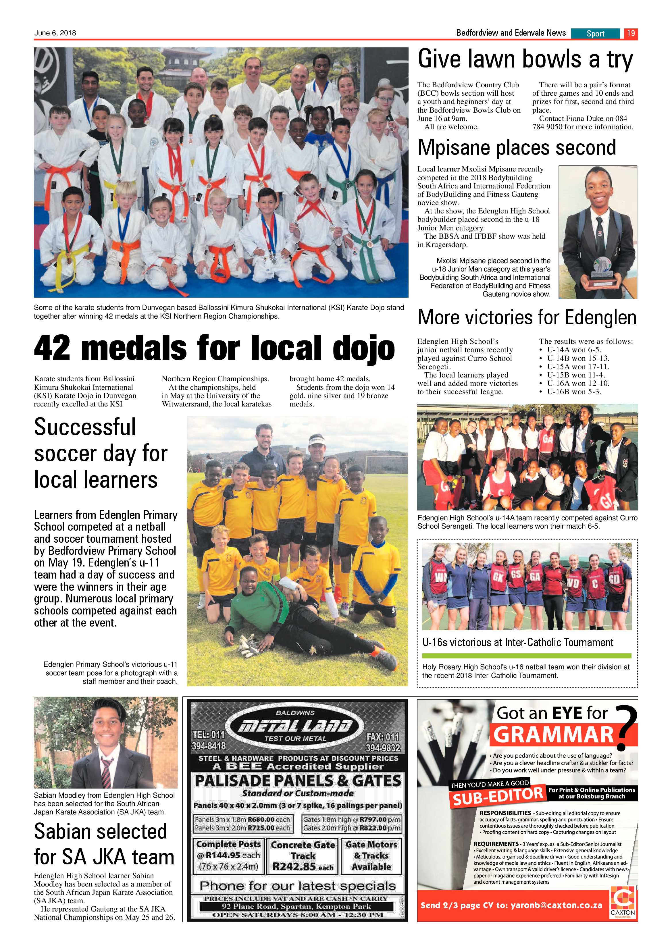 Bedfordview and Edenvale News 06 June 2018 page 19