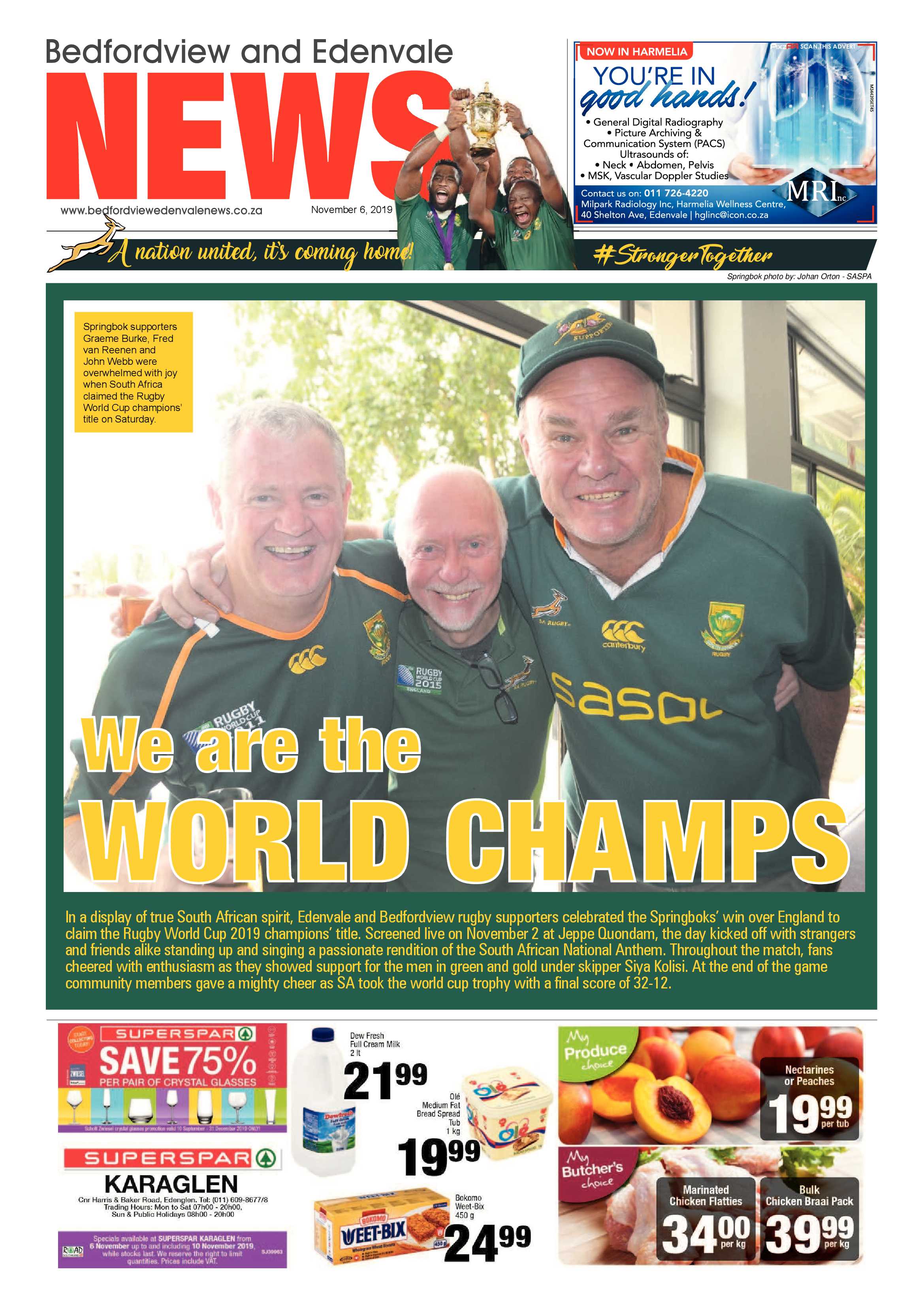 Bedfordview and Edenvale News 06 November 2019 page 1