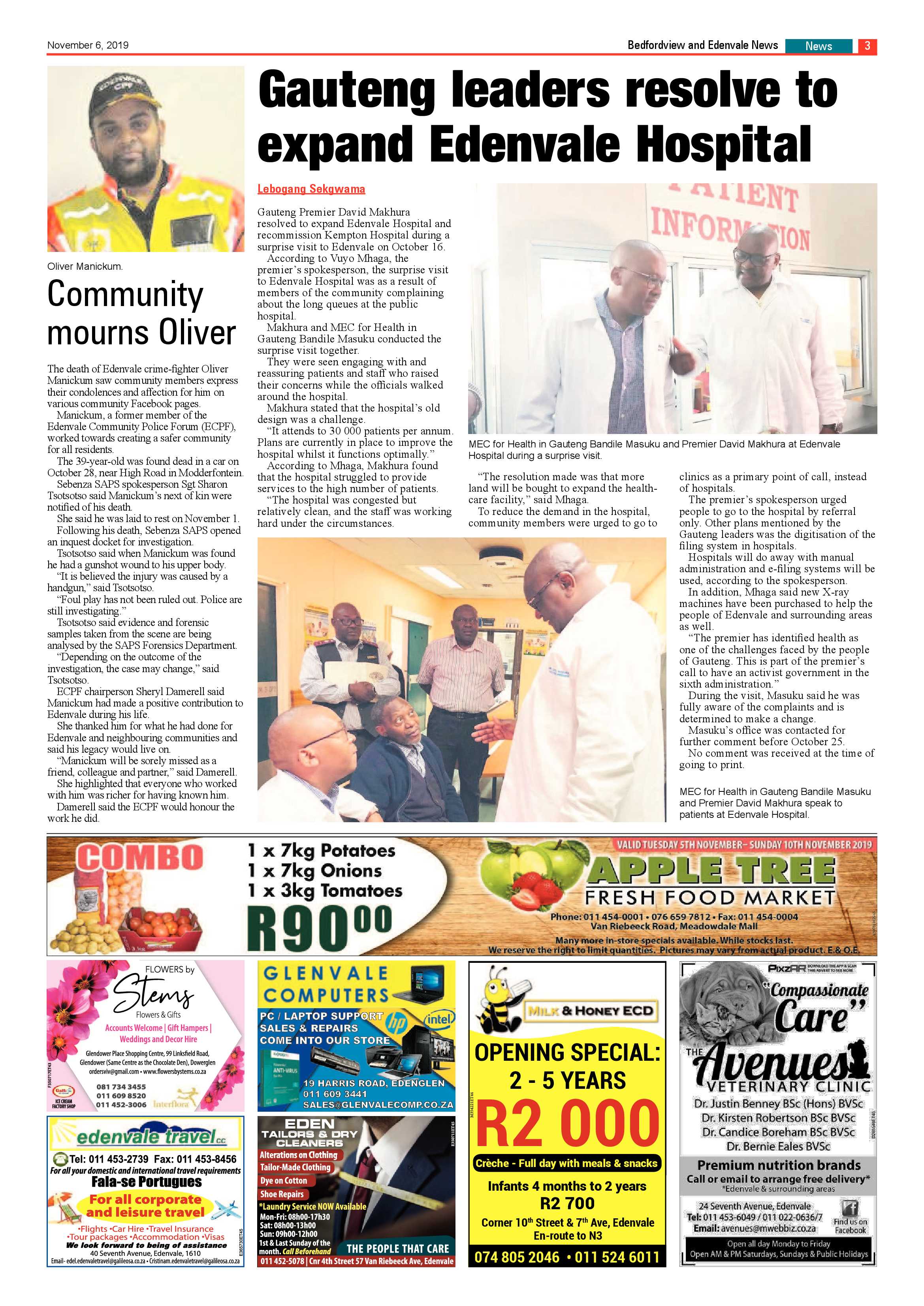 Bedfordview and Edenvale News 06 November 2019 page 3