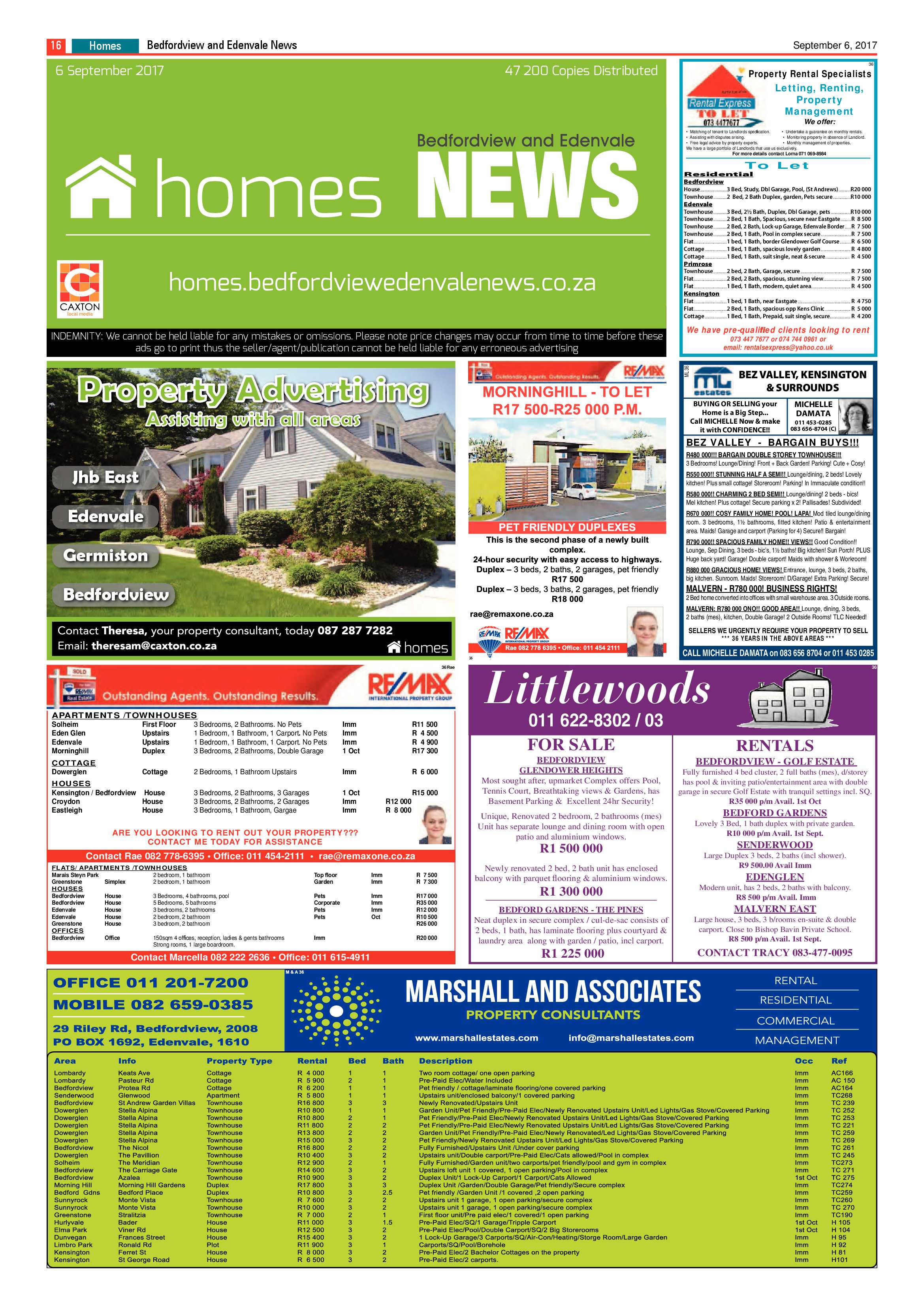 Bedfordview and Edenvale News 06 September 2017 page 16
