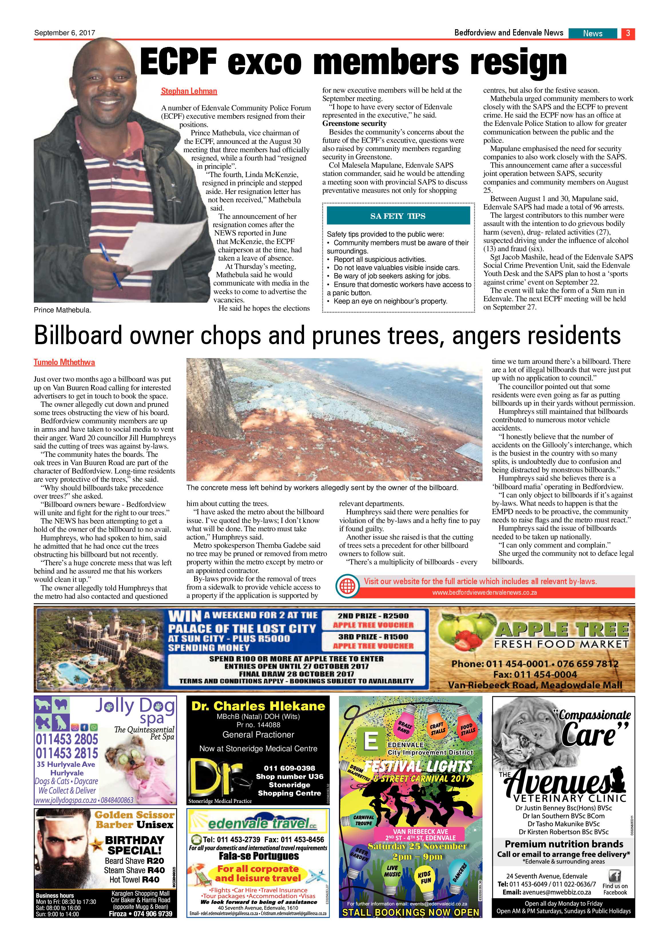 Bedfordview and Edenvale News 06 September 2017 page 3