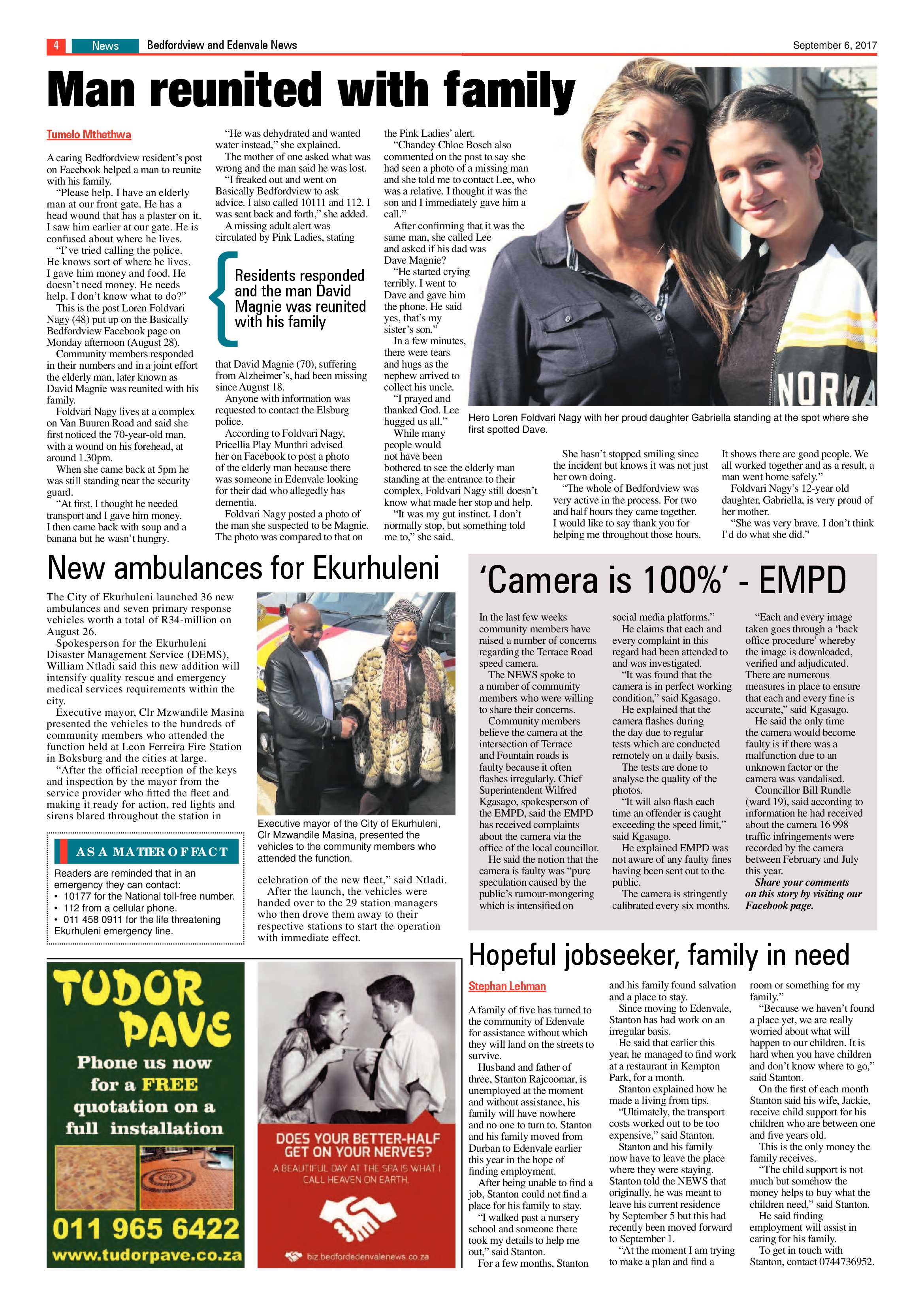 Bedfordview and Edenvale News 06 September 2017 page 4