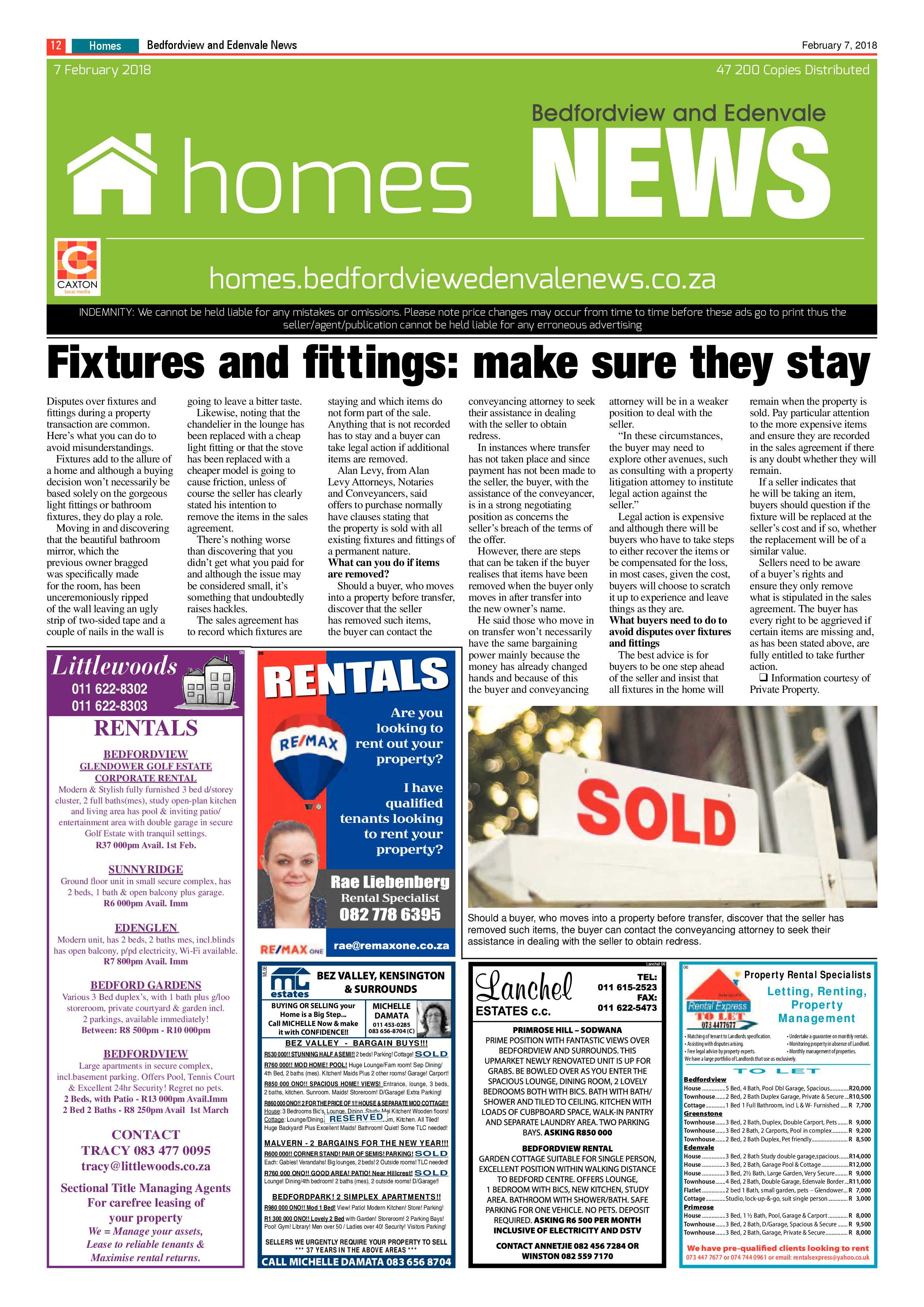Bedfordview and Edenvale News 07 February 2018 page 12