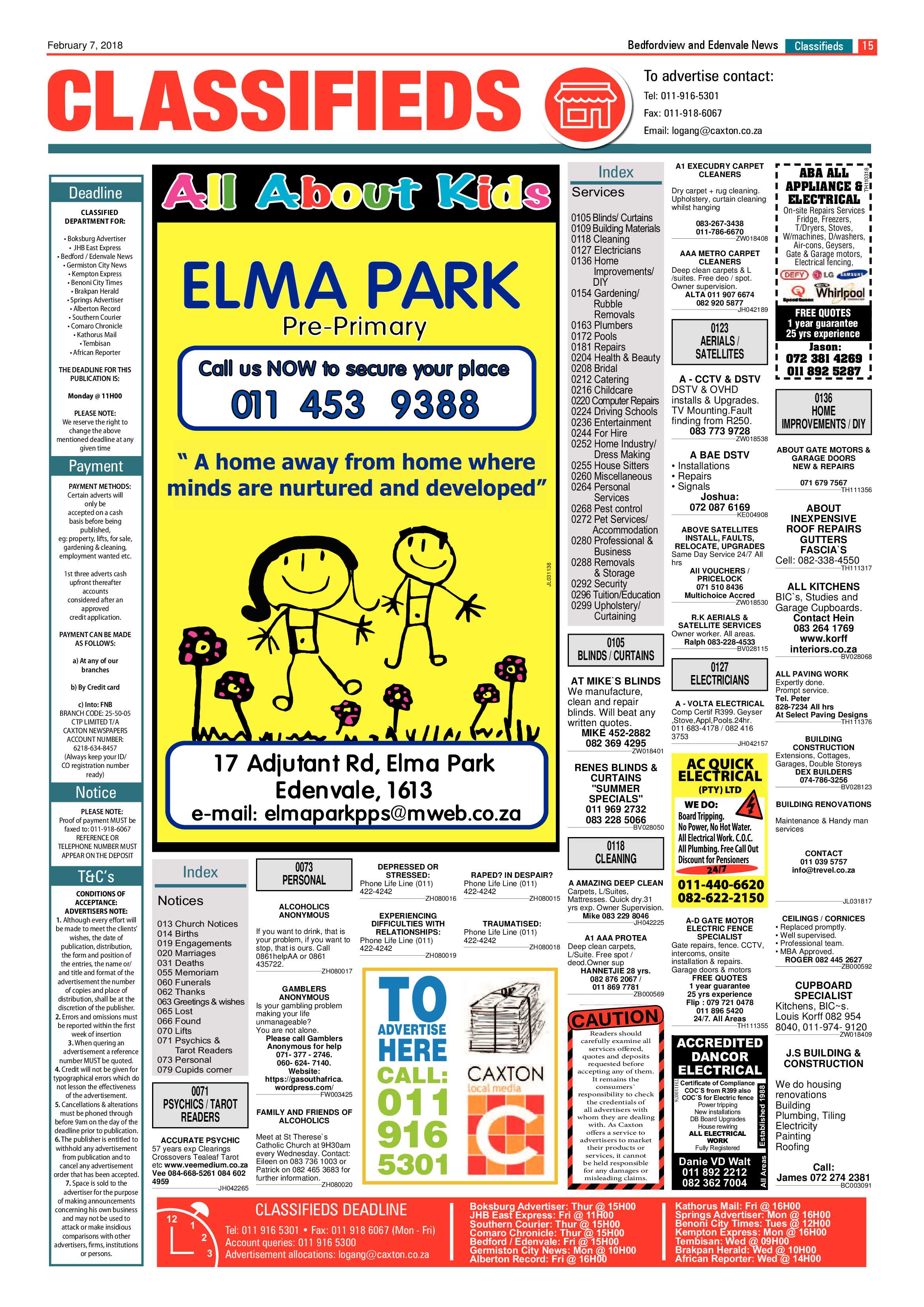 Bedfordview and Edenvale News 07 February 2018 page 15