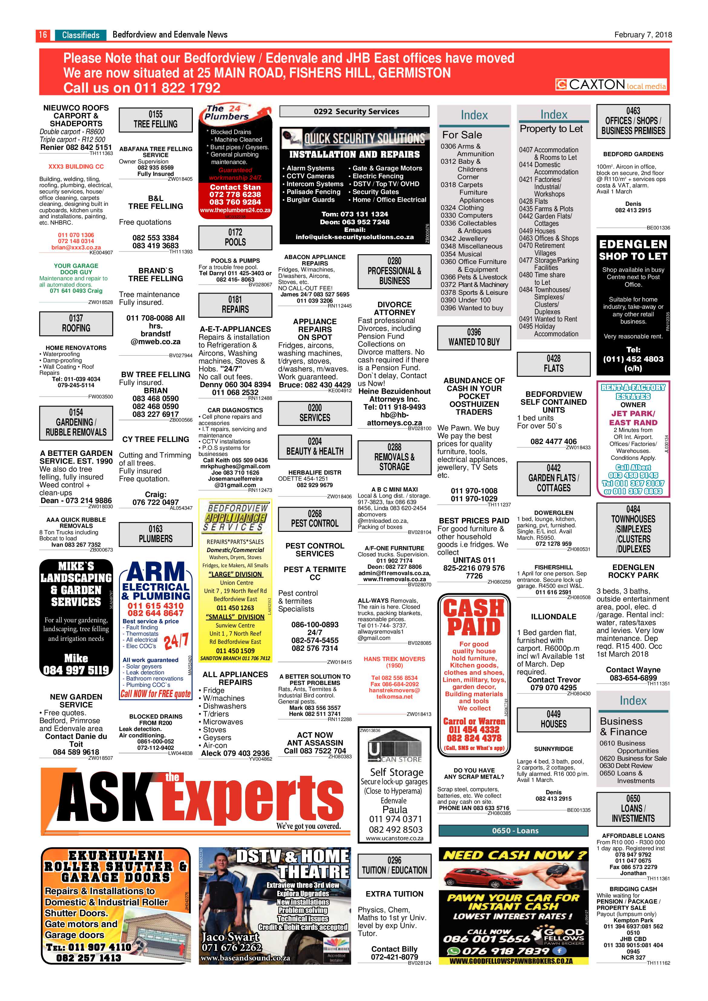 Bedfordview and Edenvale News 07 February 2018 page 16