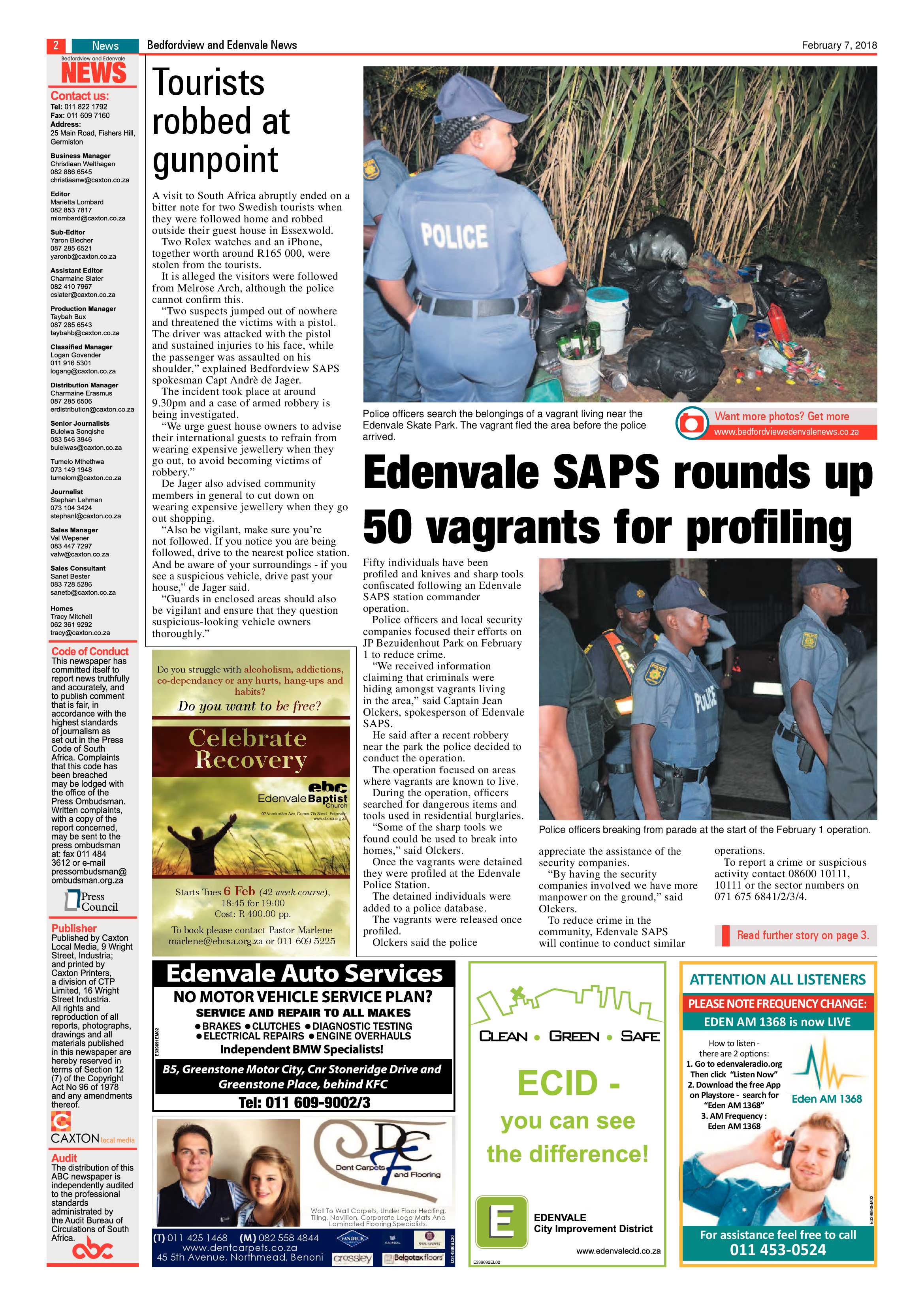 Bedfordview and Edenvale News 07 February 2018 page 2