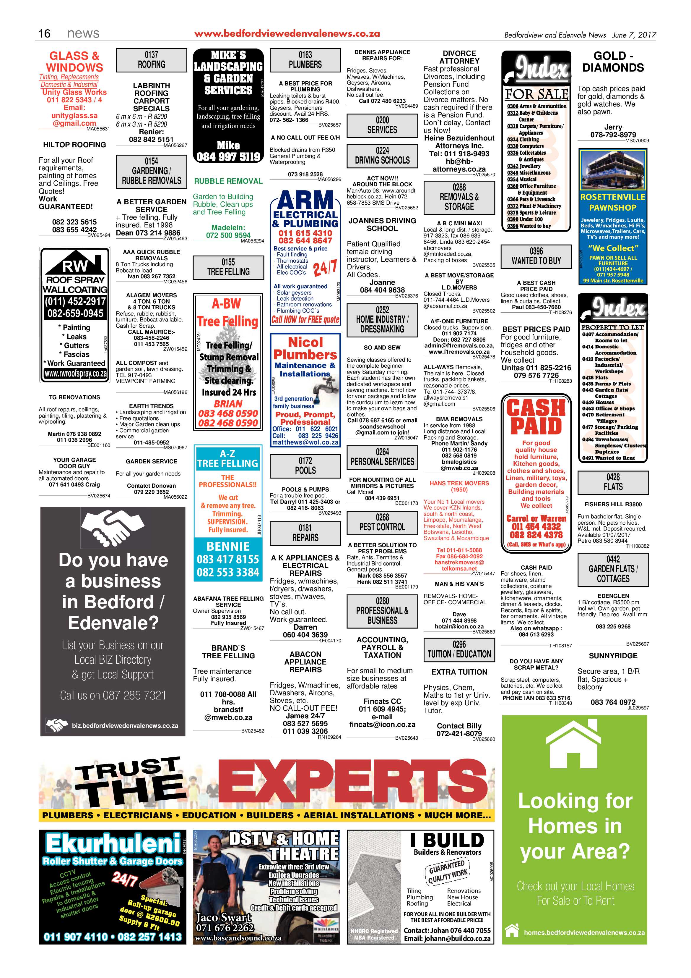 Bedfordview and Edenvale News 07 June 2017 page 16