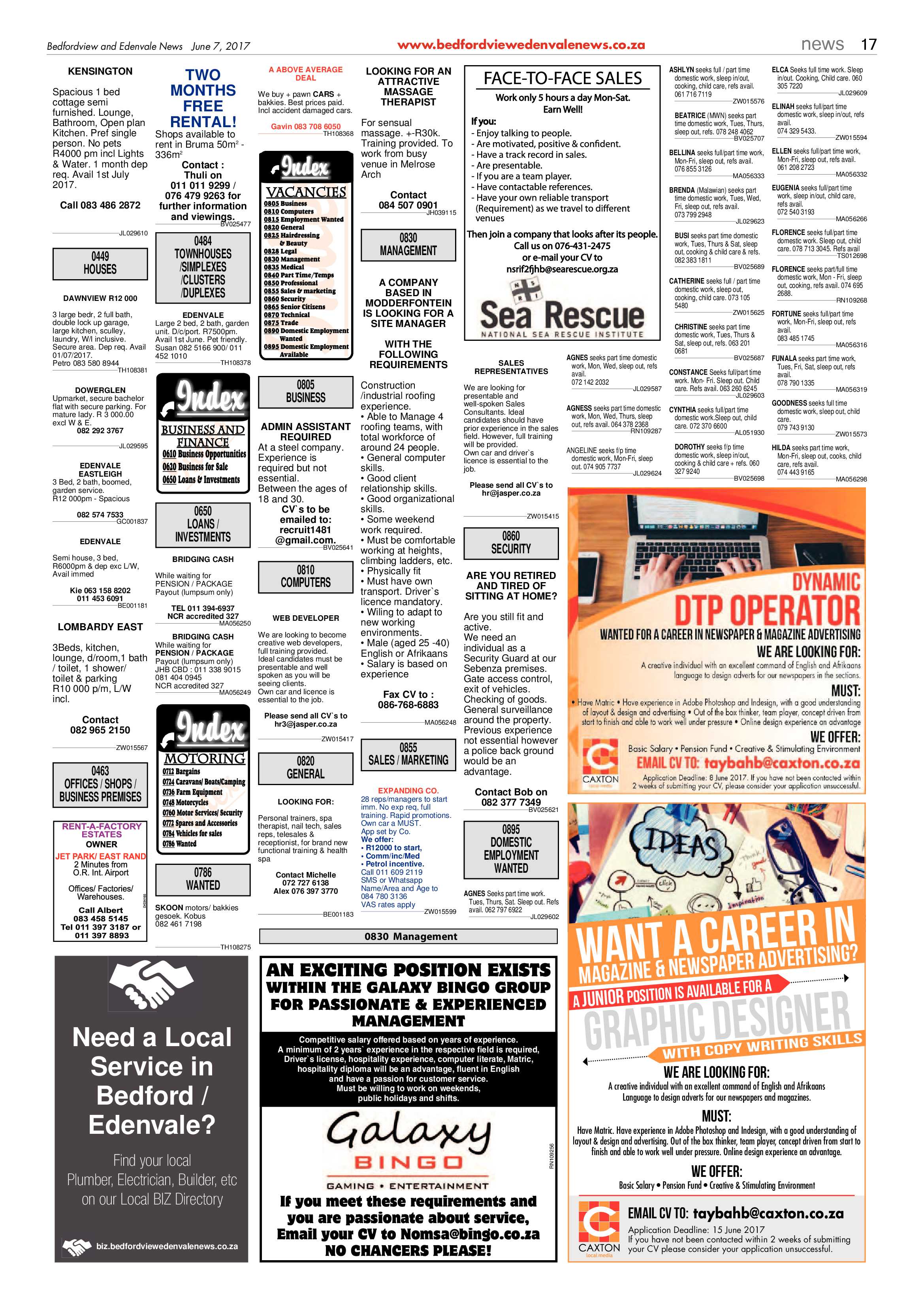 Bedfordview and Edenvale News 07 June 2017 page 17