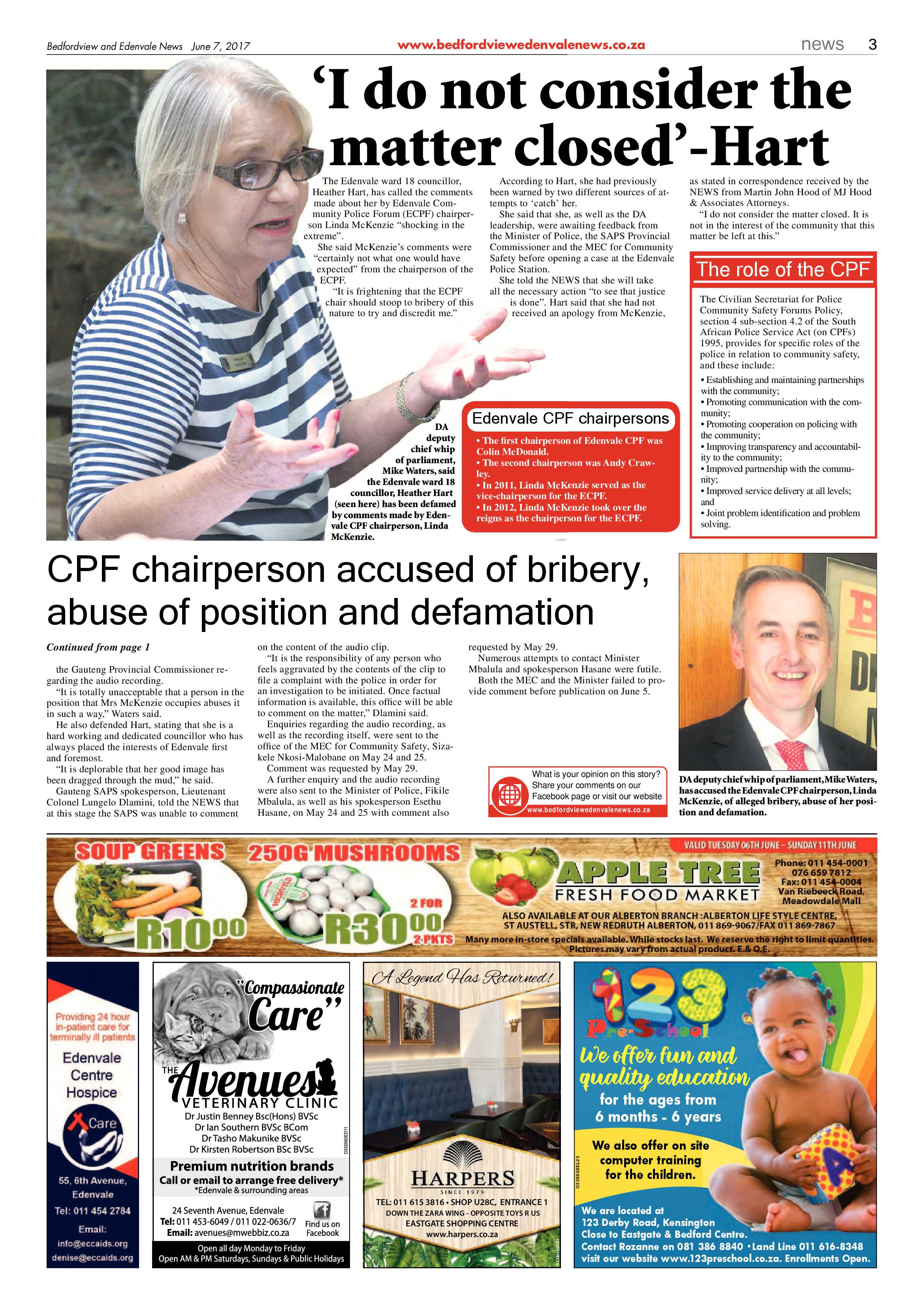 Bedfordview and Edenvale News 07 June 2017 page 3