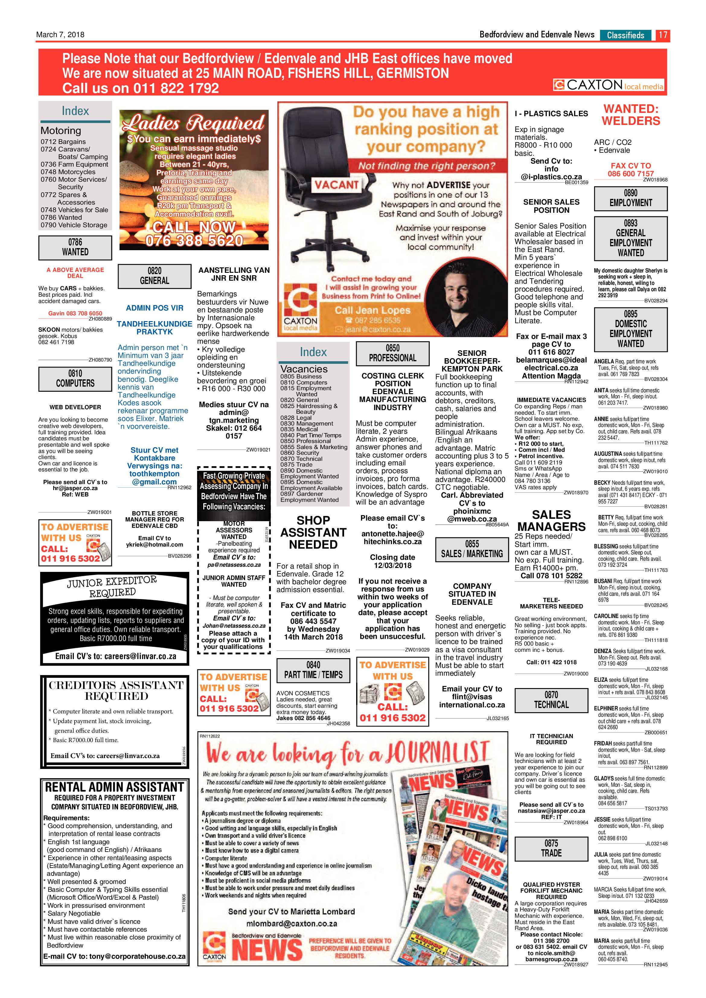 Bedfordview and Edenvale News 07 March 2018 page 17